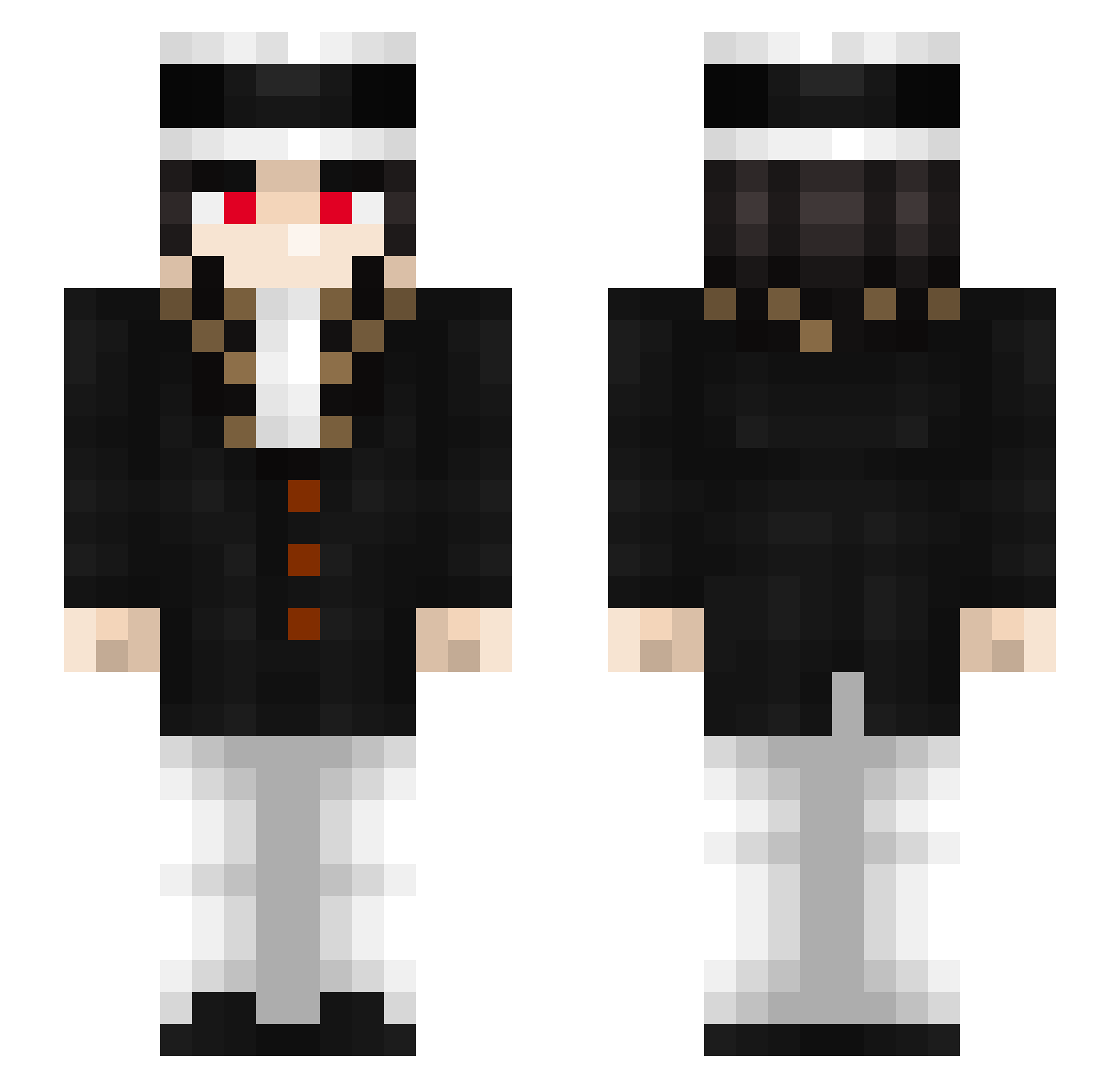 The_Diablo Minecraft skin, front and back view