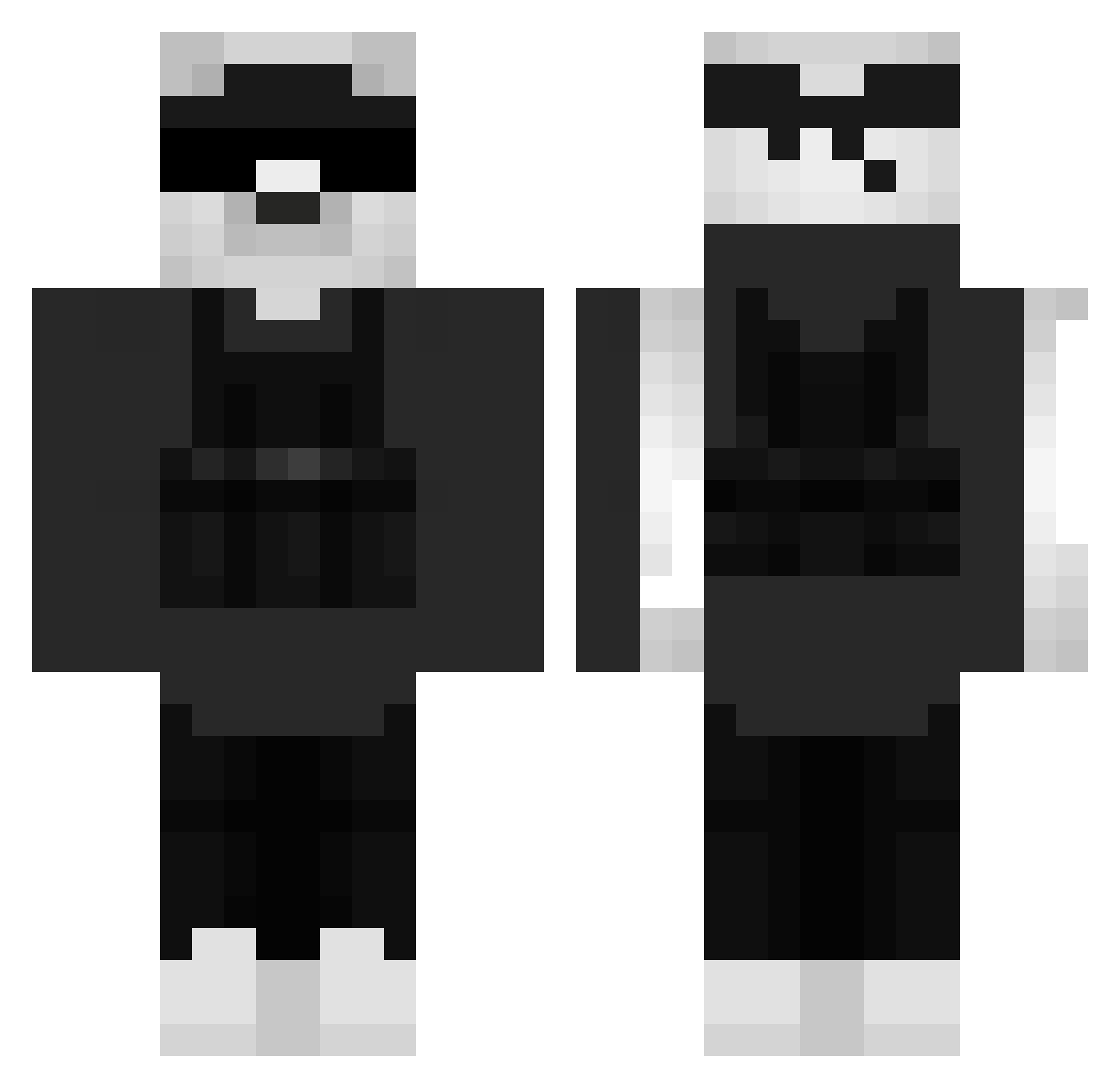 Swipeyx Minecraft skin, front and back view