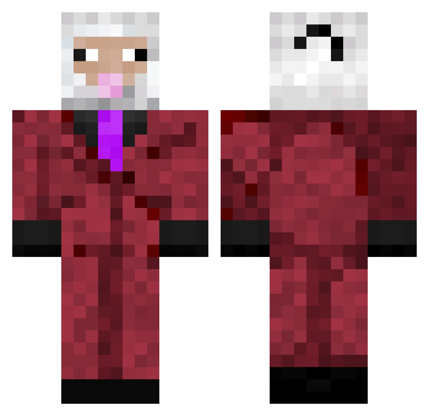 Ninnnoh Minecraft skin, front and back view