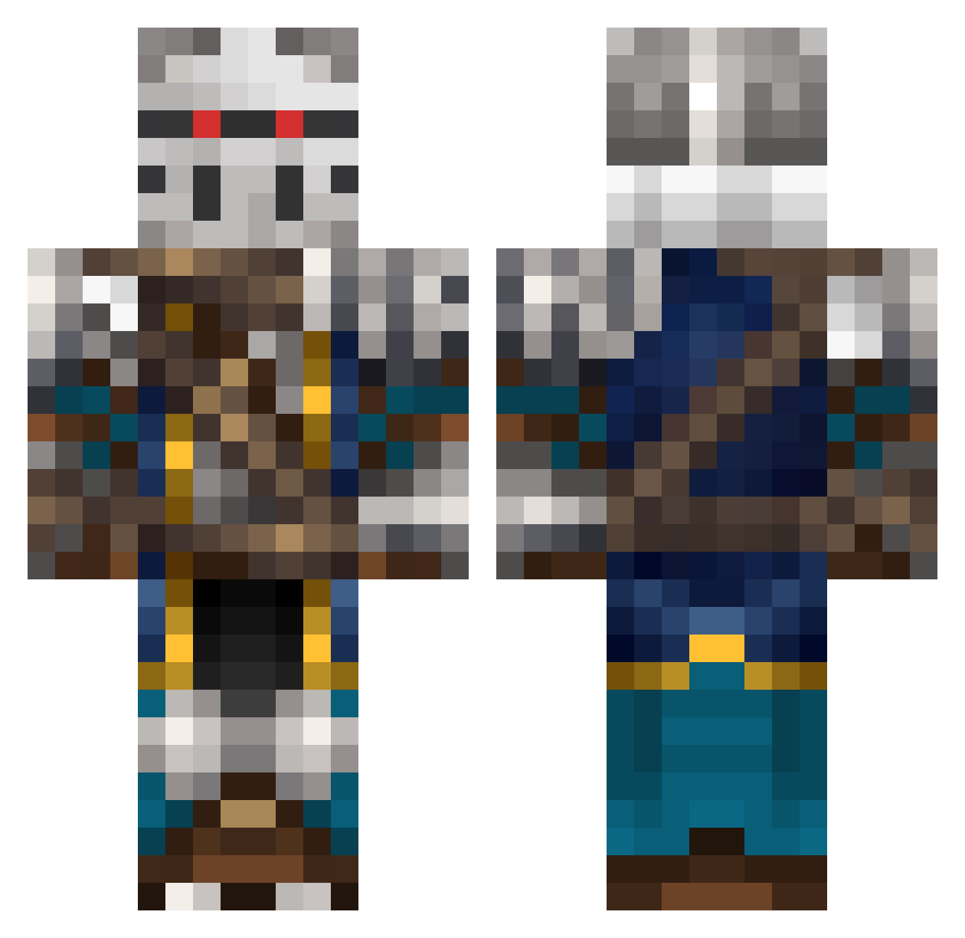 Velazdad Minecraft skin, front and back view