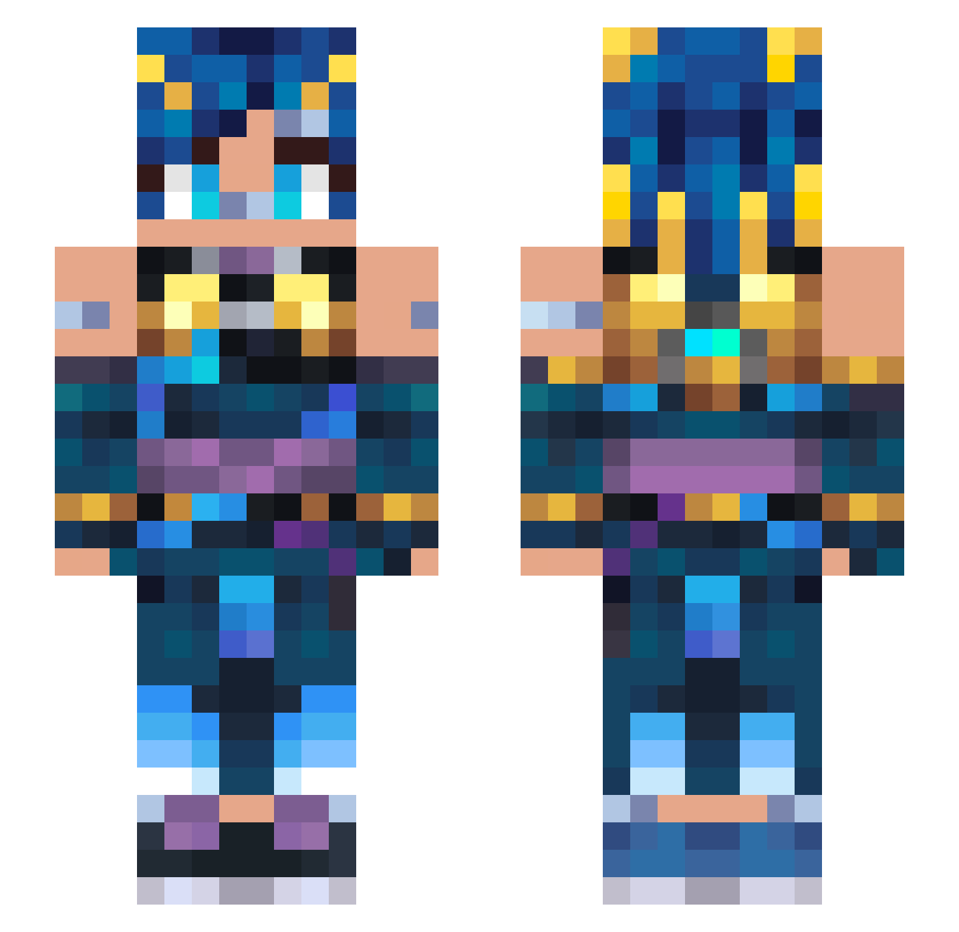 E4RXx Minecraft skin, front and back view