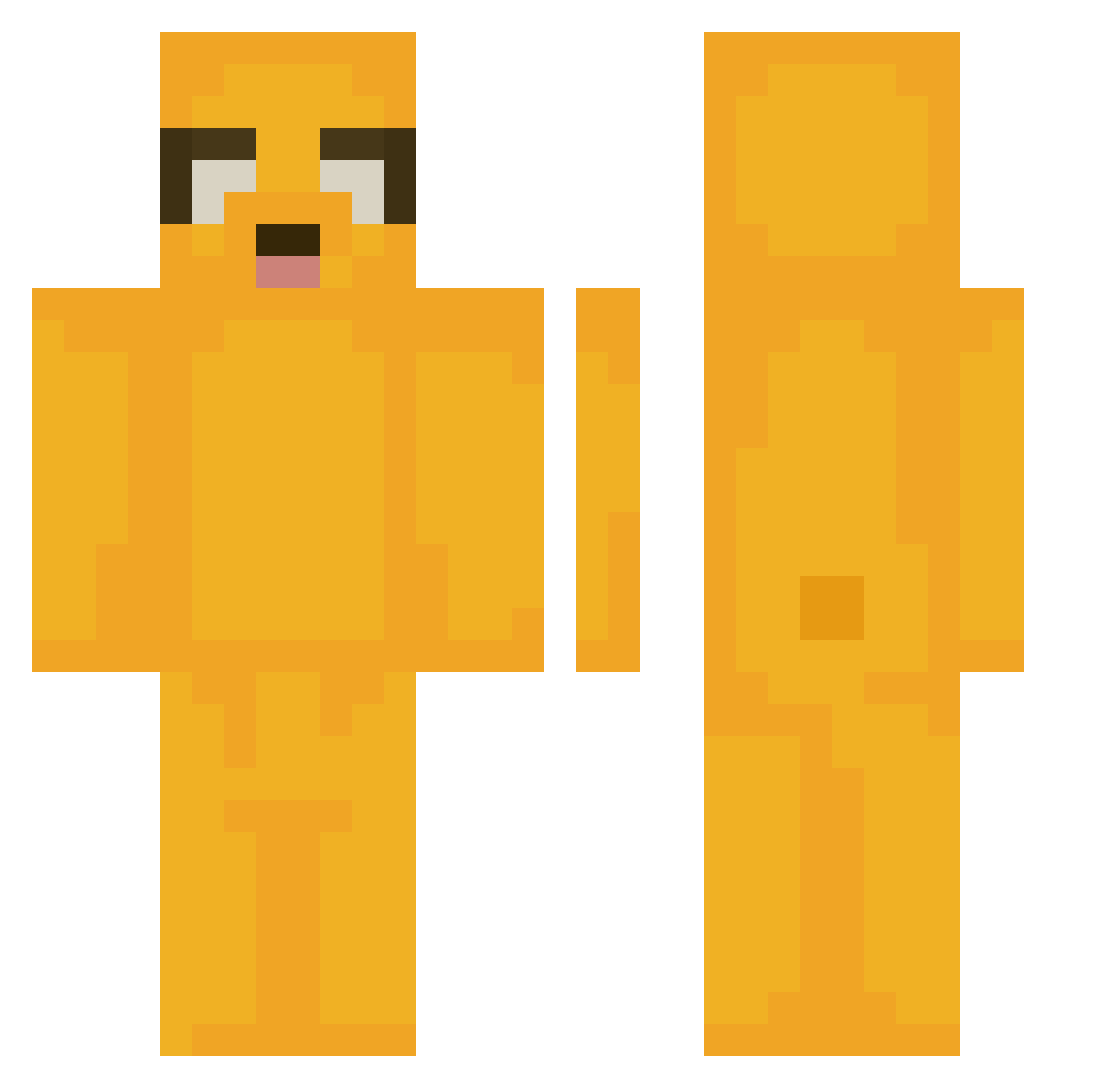 ZenaImpact Minecraft skin, front and back view