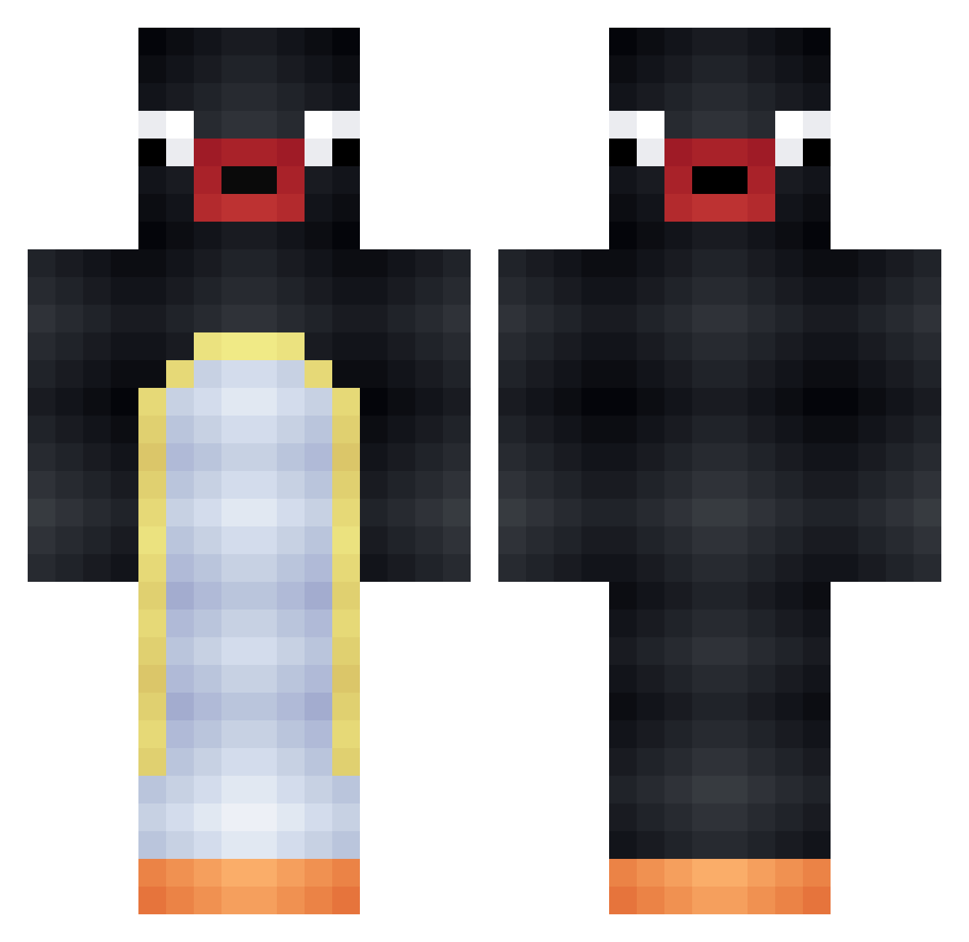 Rammer Minecraft skin, front and back view