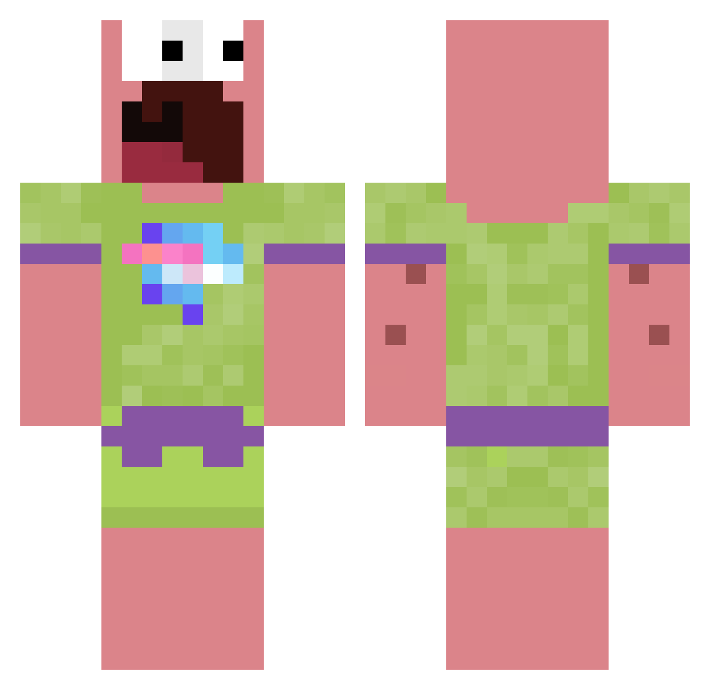 GalacticMilk Minecraft skin, front and back view
