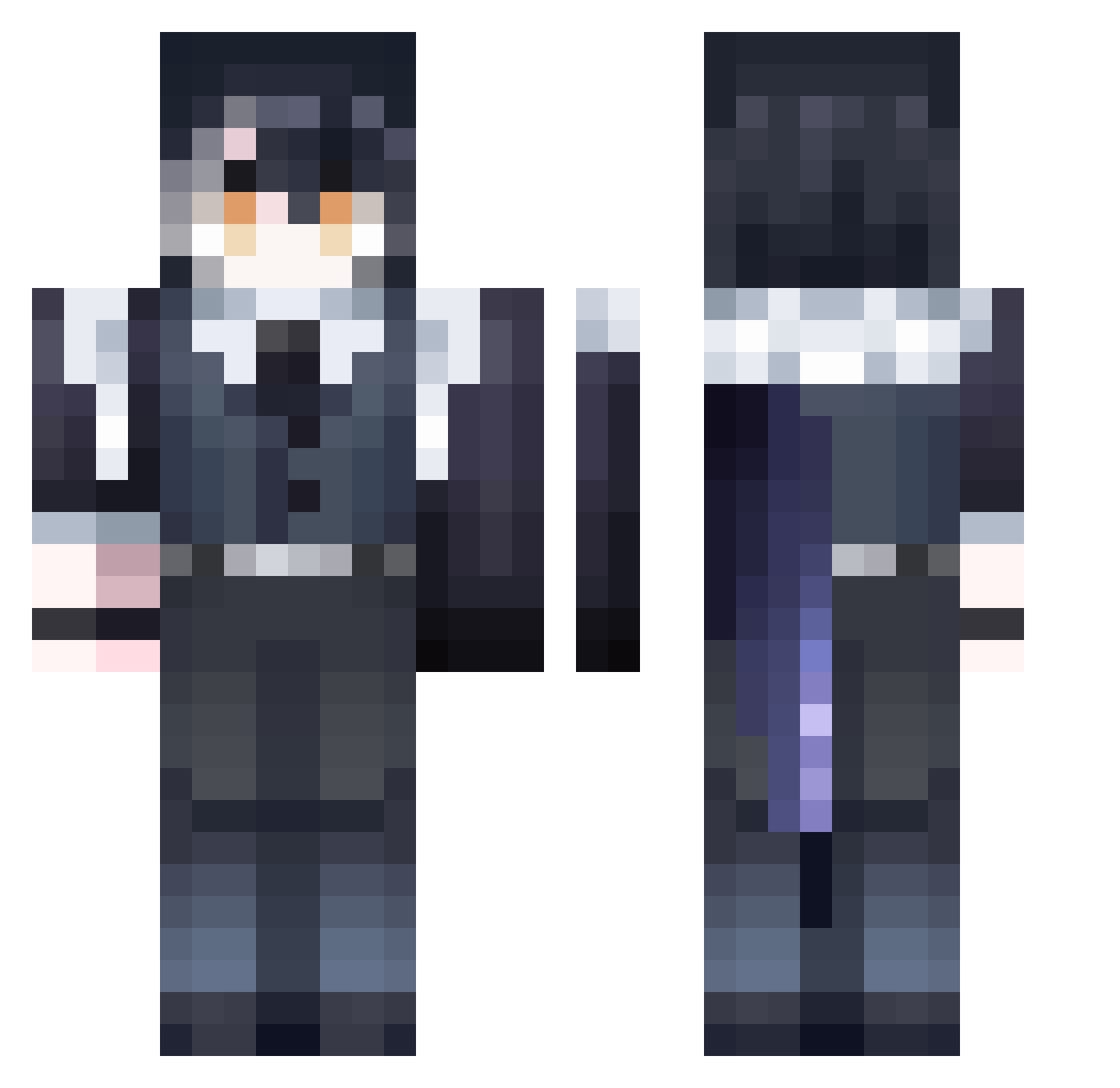 Icedumplings Minecraft skin, front and back view