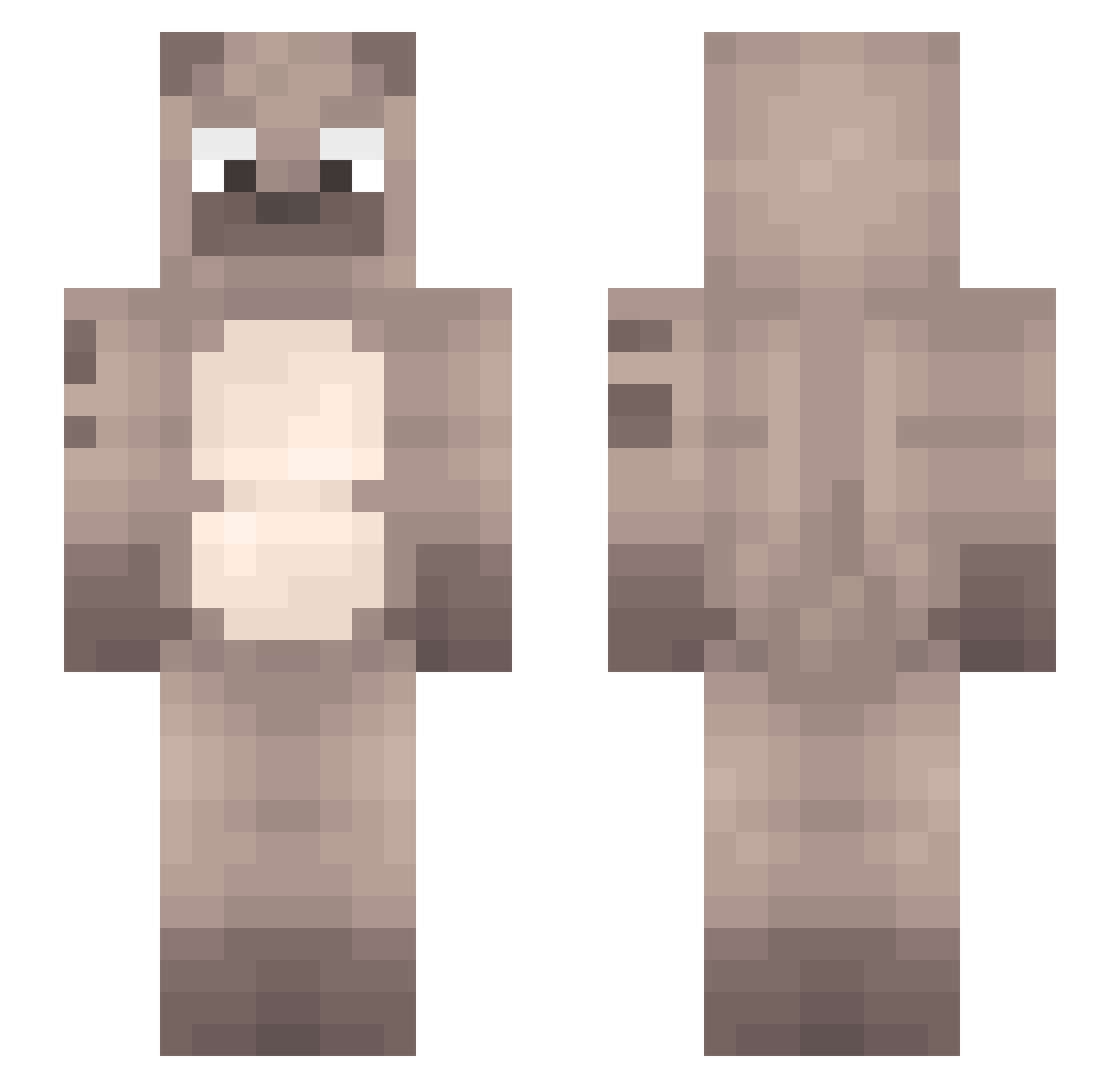 Bomber_Fox Minecraft skin, front and back view