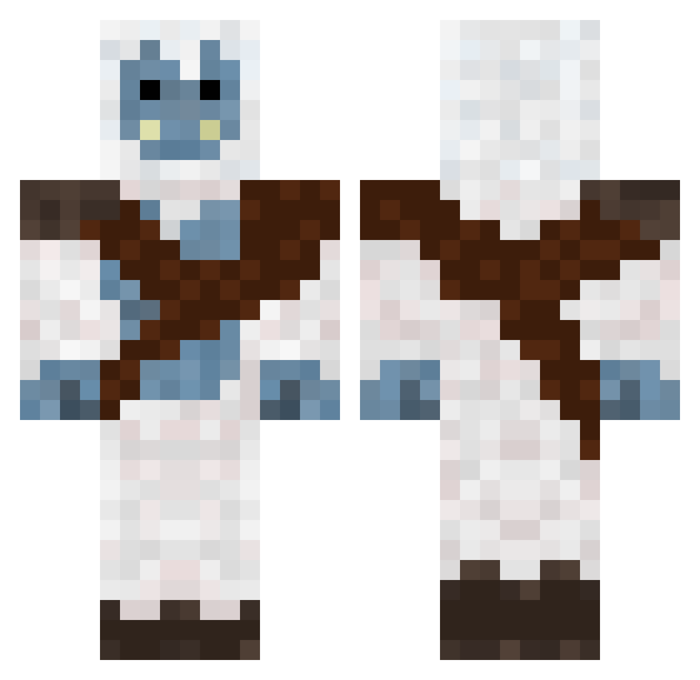 Yeti2712 Minecraft skin, front and back view