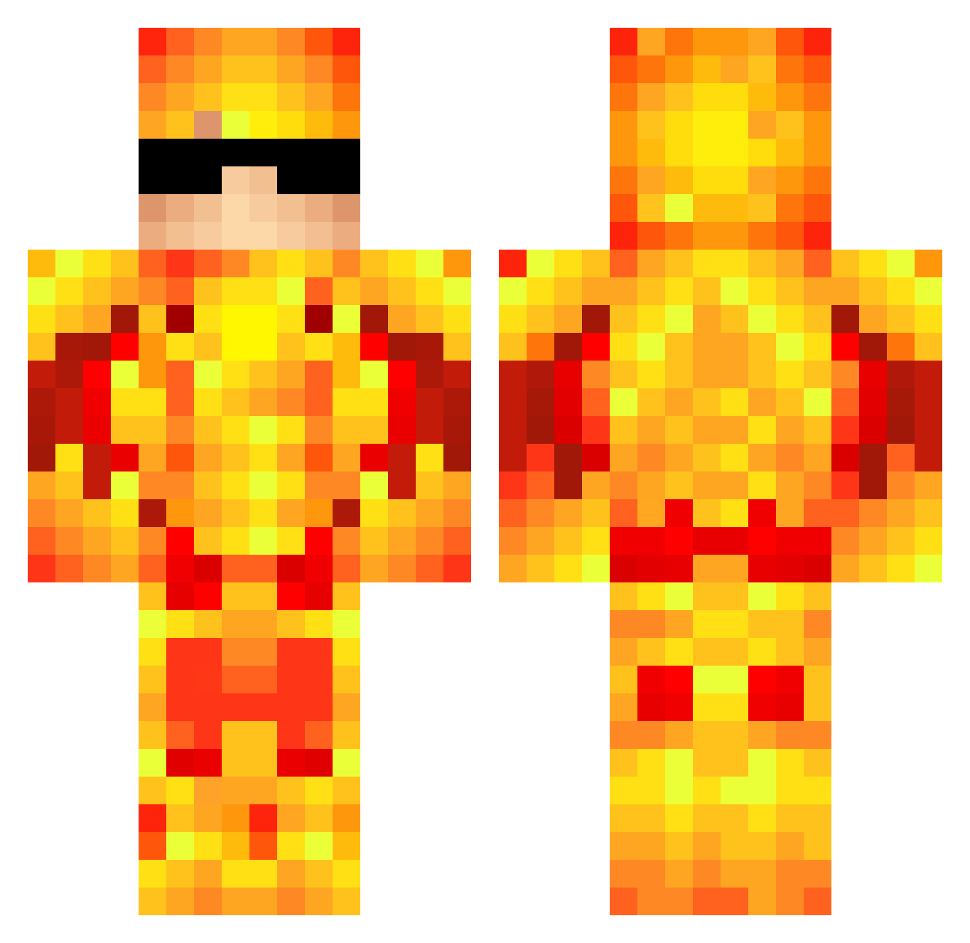 Nostrilss Minecraft skin, front and back view