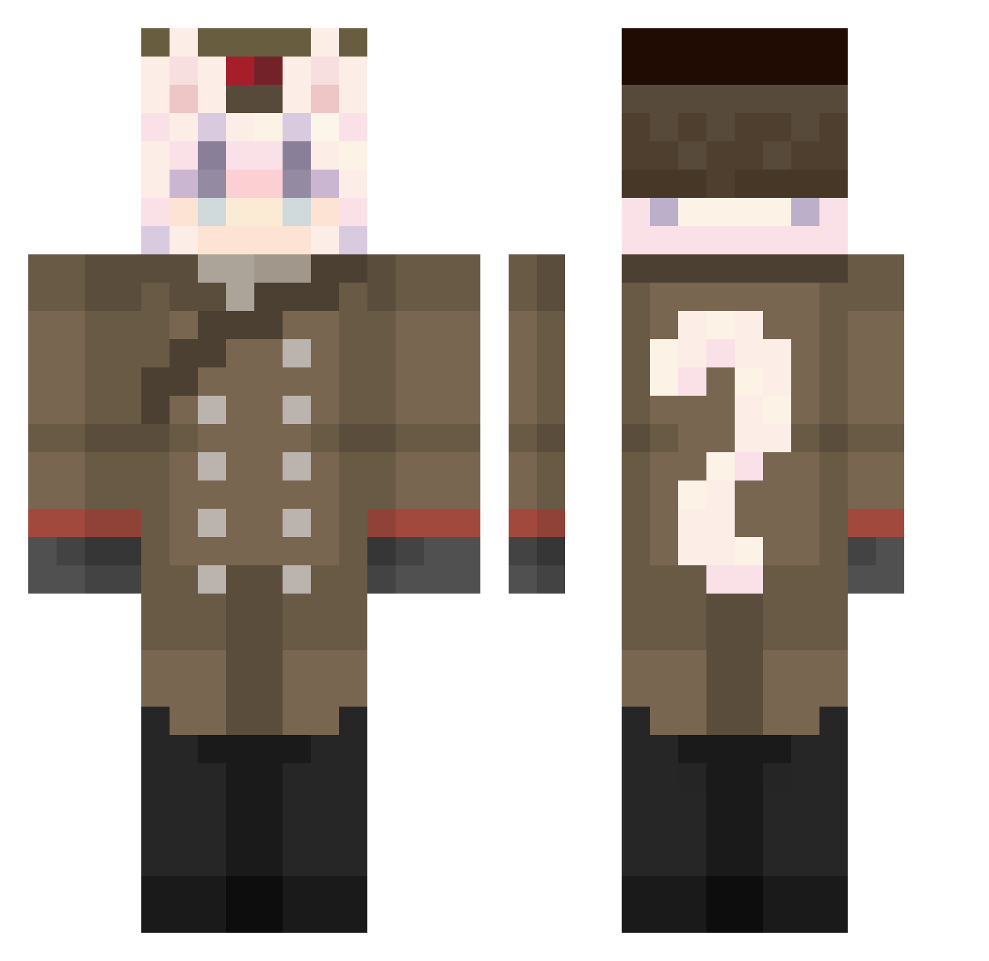 BL00dK1n9 Minecraft skin, front and back view