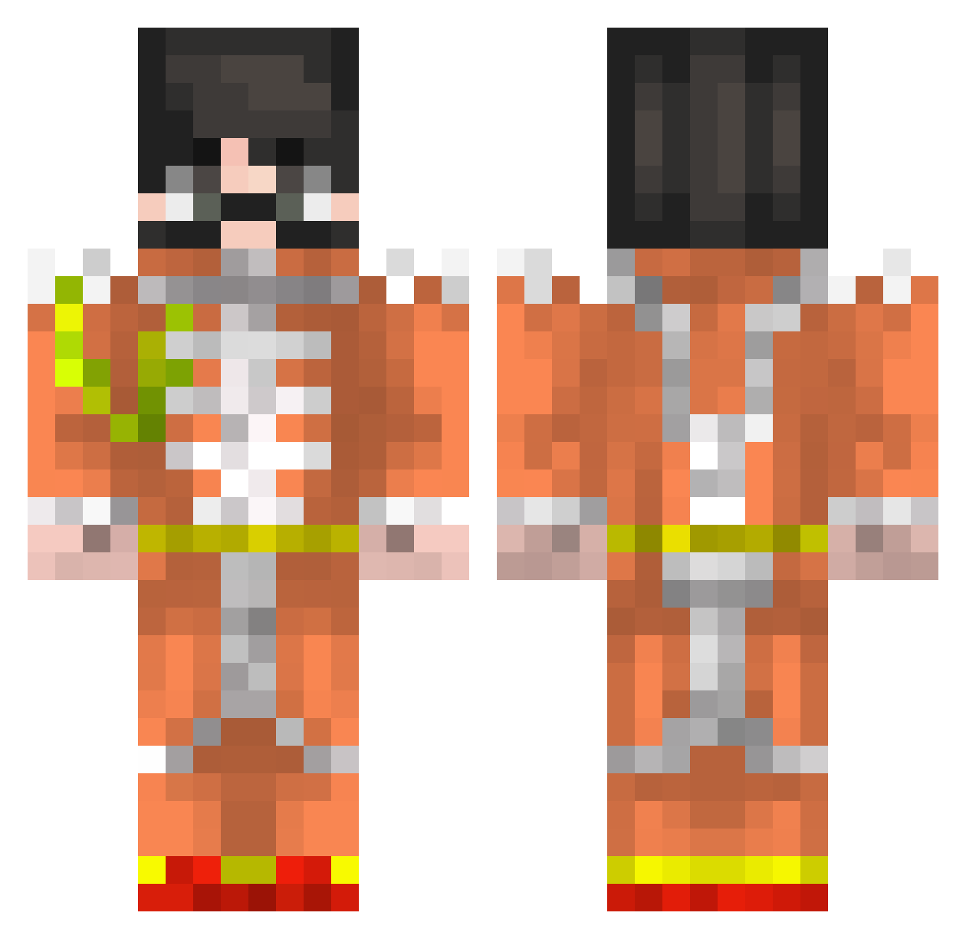 moisaloser Minecraft skin, front and back view