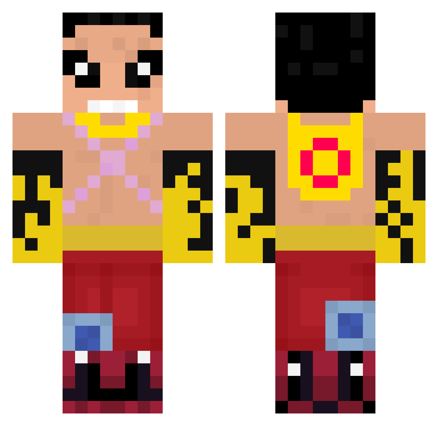 Kabe3001 Minecraft skin, front and back view
