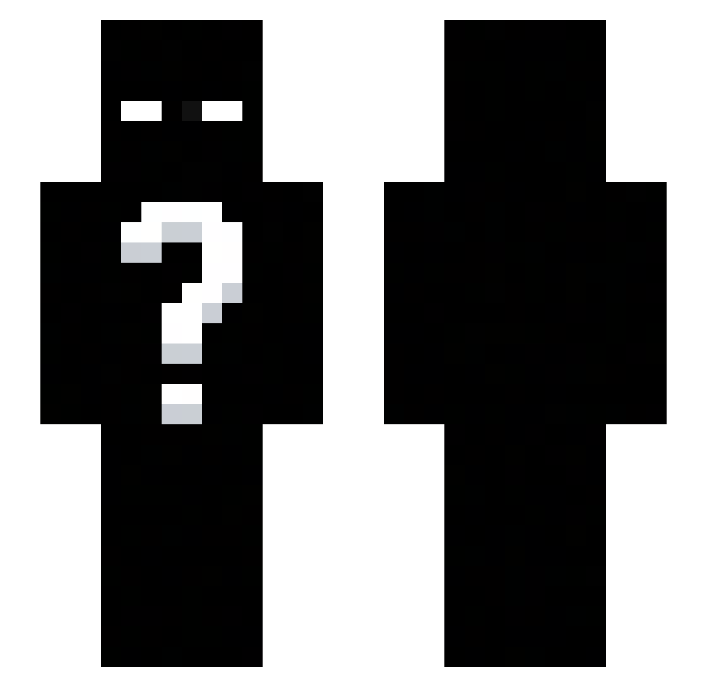 SeekerLMAO Minecraft skin, front and back view