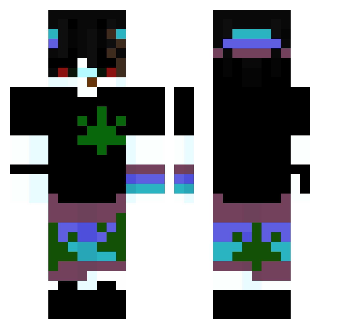 Gold3nWarri Minecraft skin, front and back view
