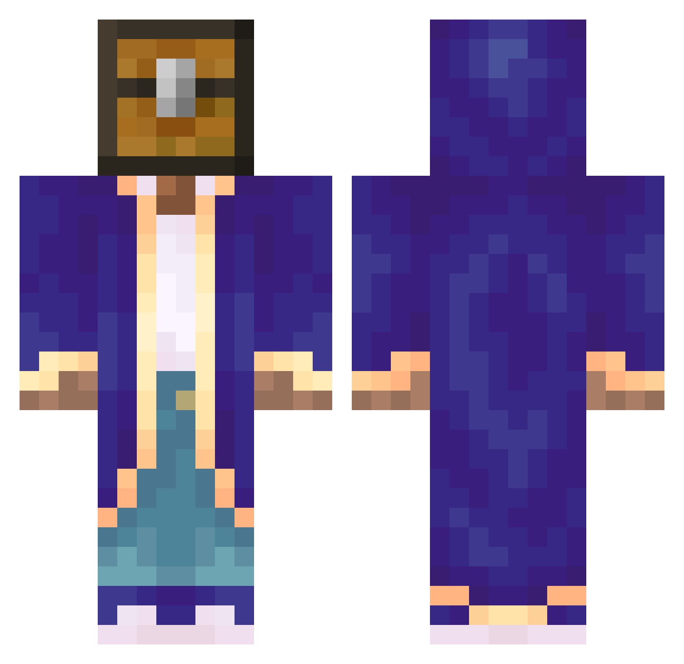 _felixfelicis Minecraft skin, front and back view