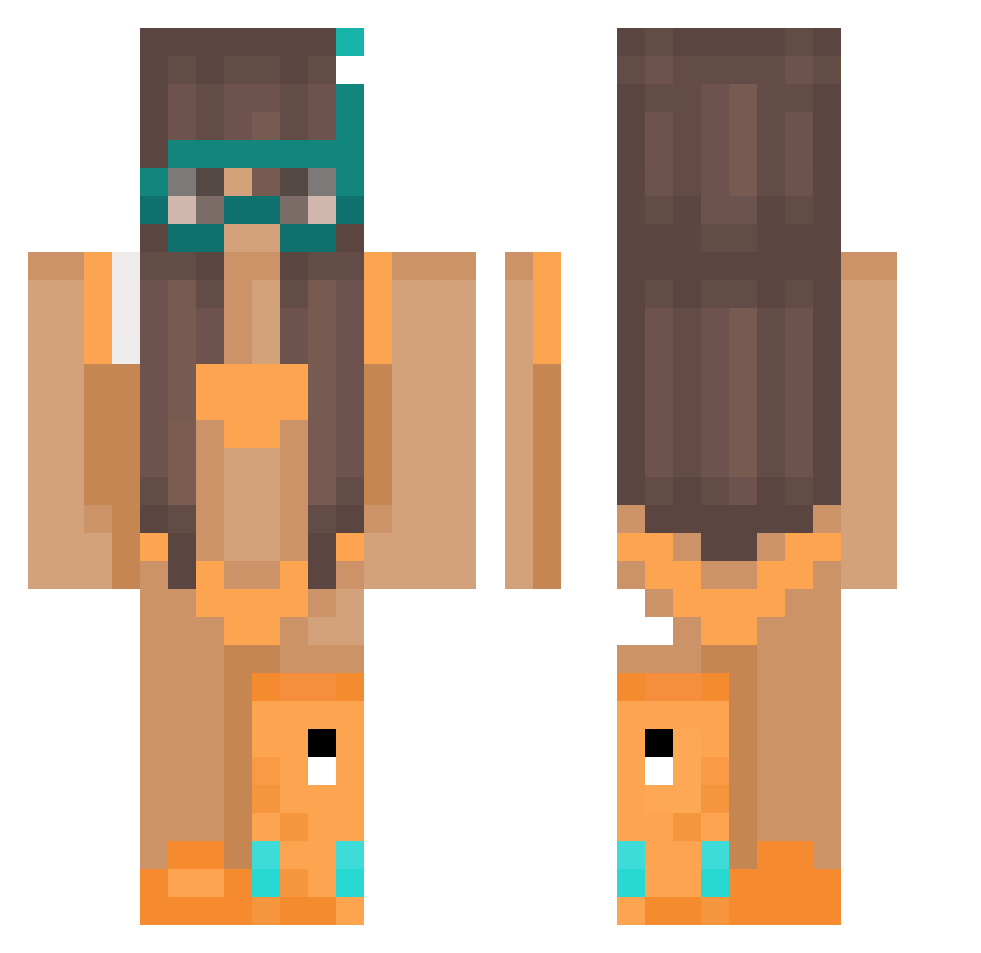 MommyMarinaFeet Minecraft skin, front and back view