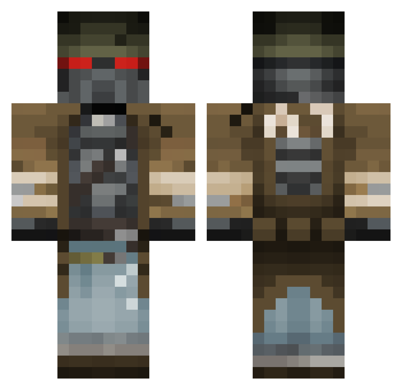 Silffee Minecraft skin, front and back view