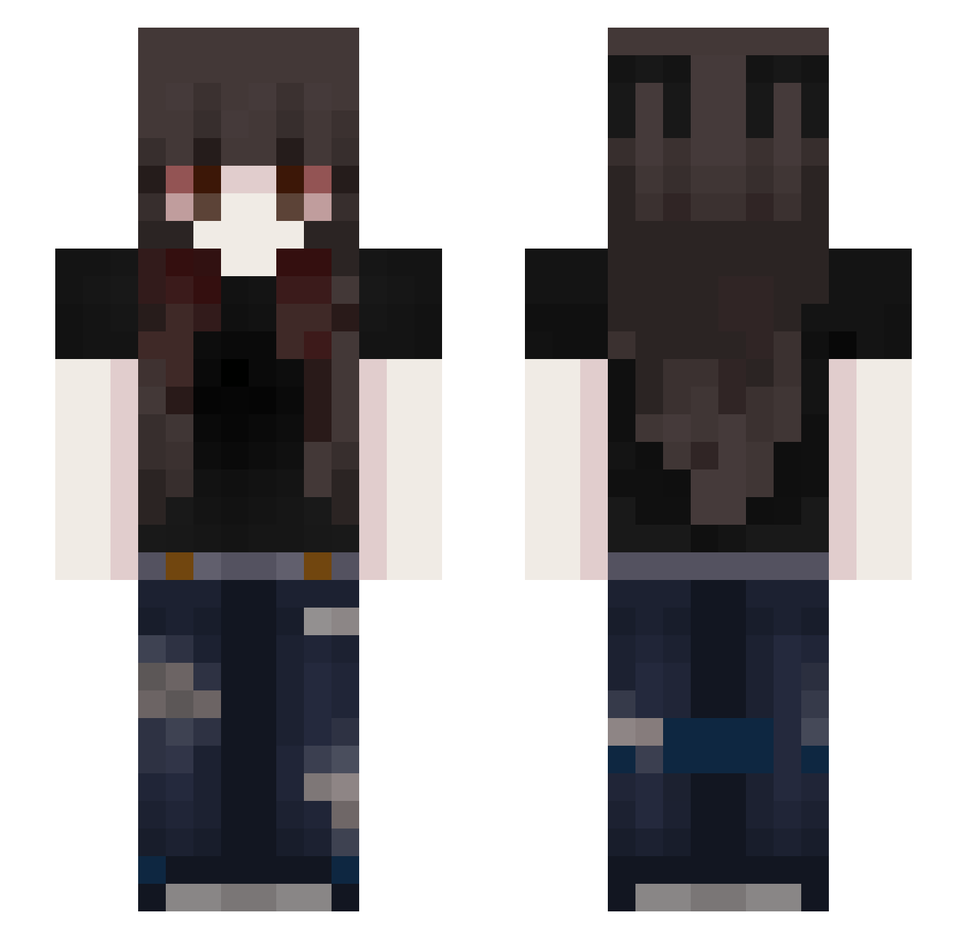 MasloMlemixx Minecraft skin, front and back view