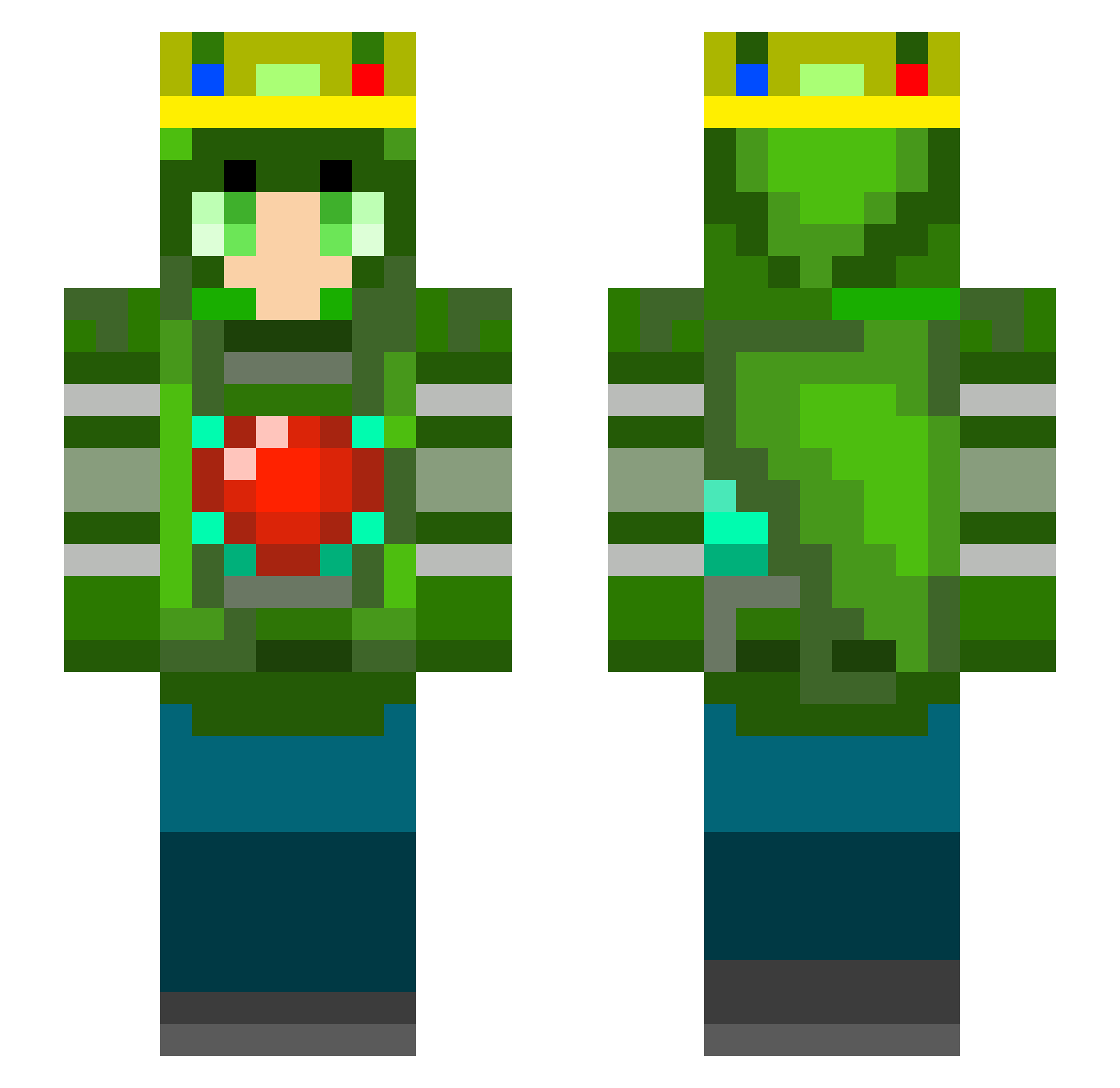 SKULL_DUDE_07 Minecraft skin, front and back view