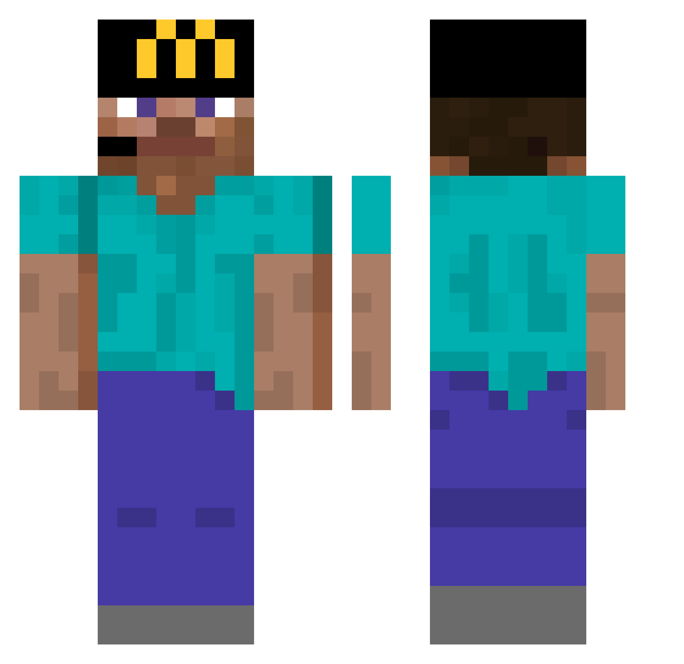 xSasik Minecraft skin, front and back view
