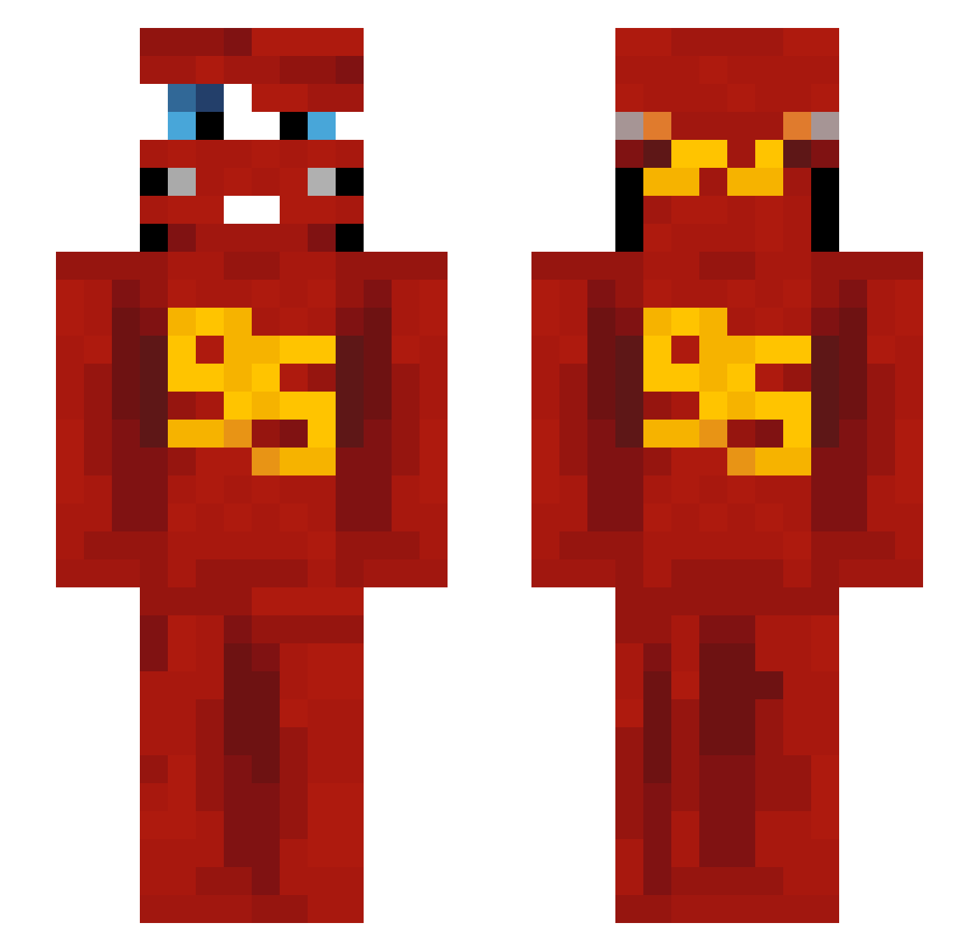 mxivm Minecraft skin, front and back view