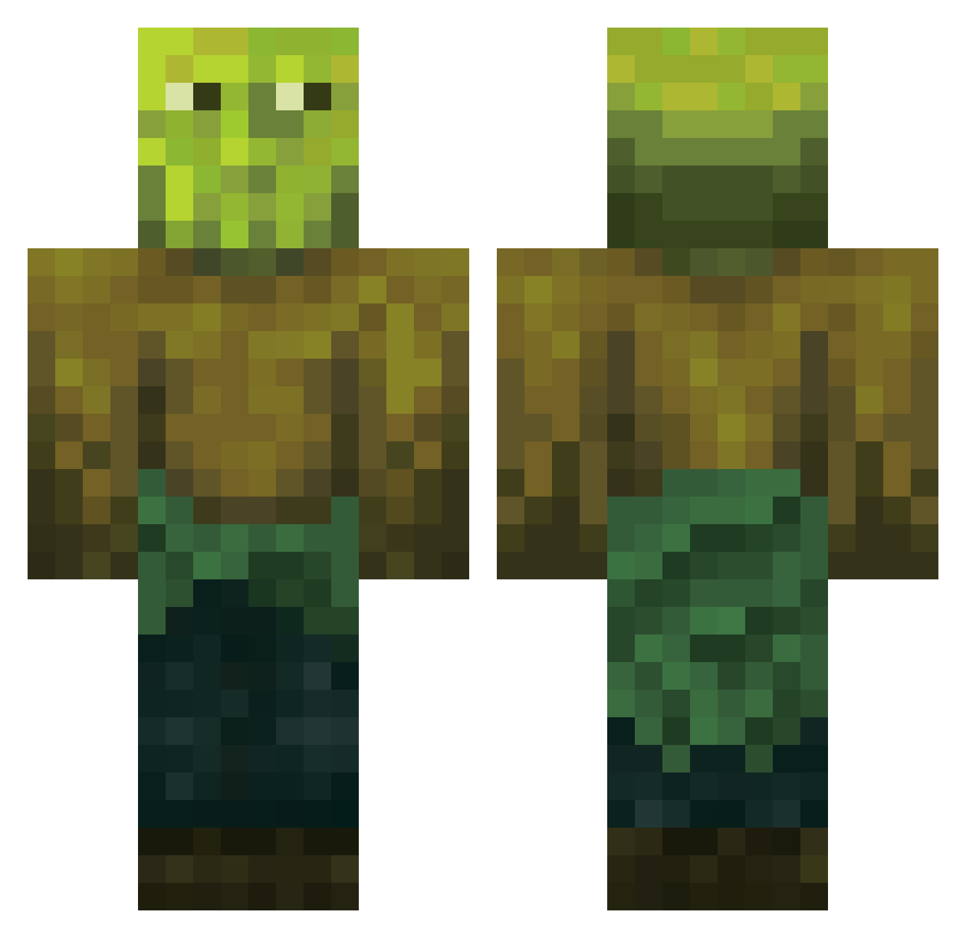 Lejones7 Minecraft skin, front and back view