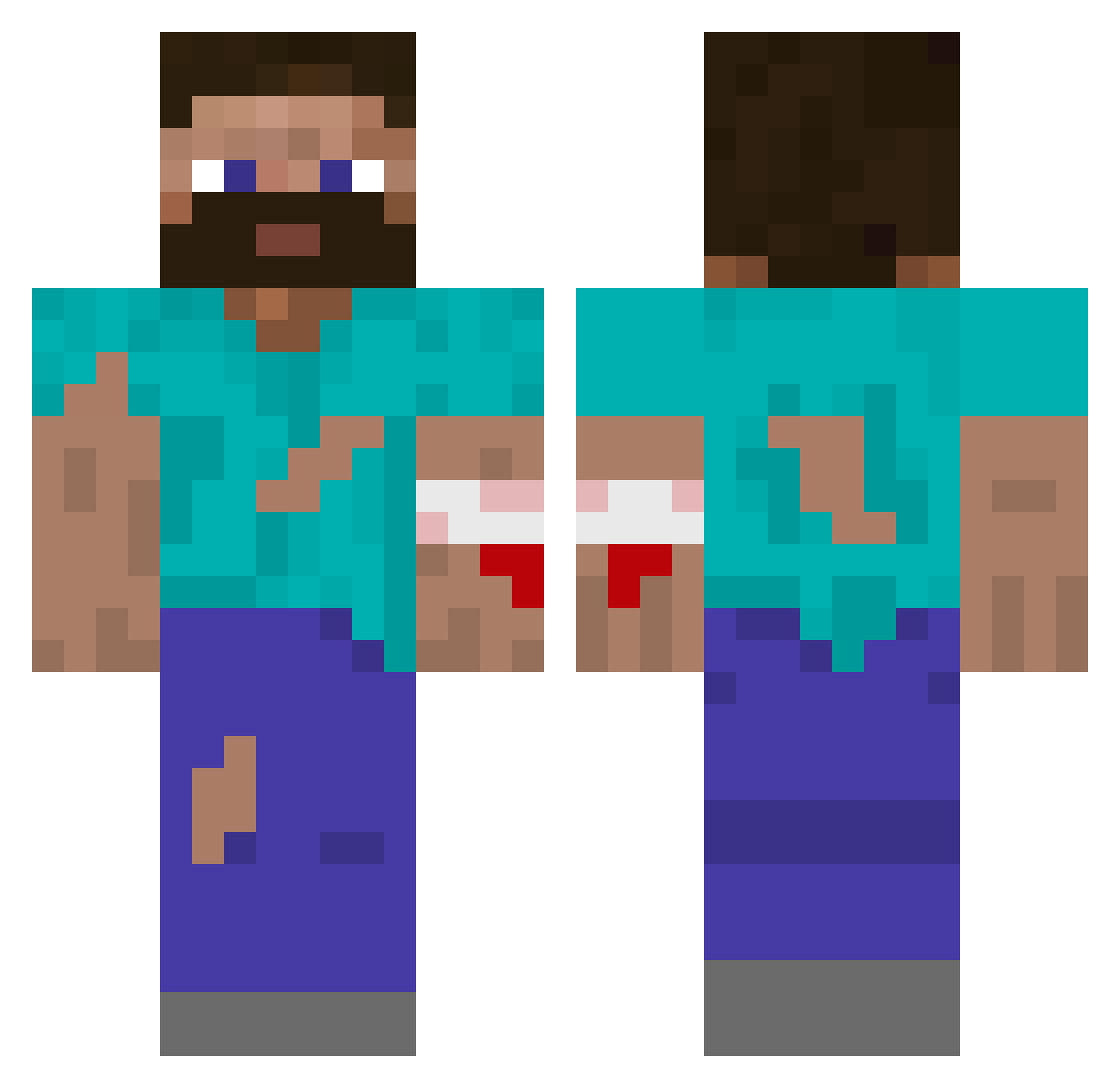 BenschiS Minecraft skin, front and back view