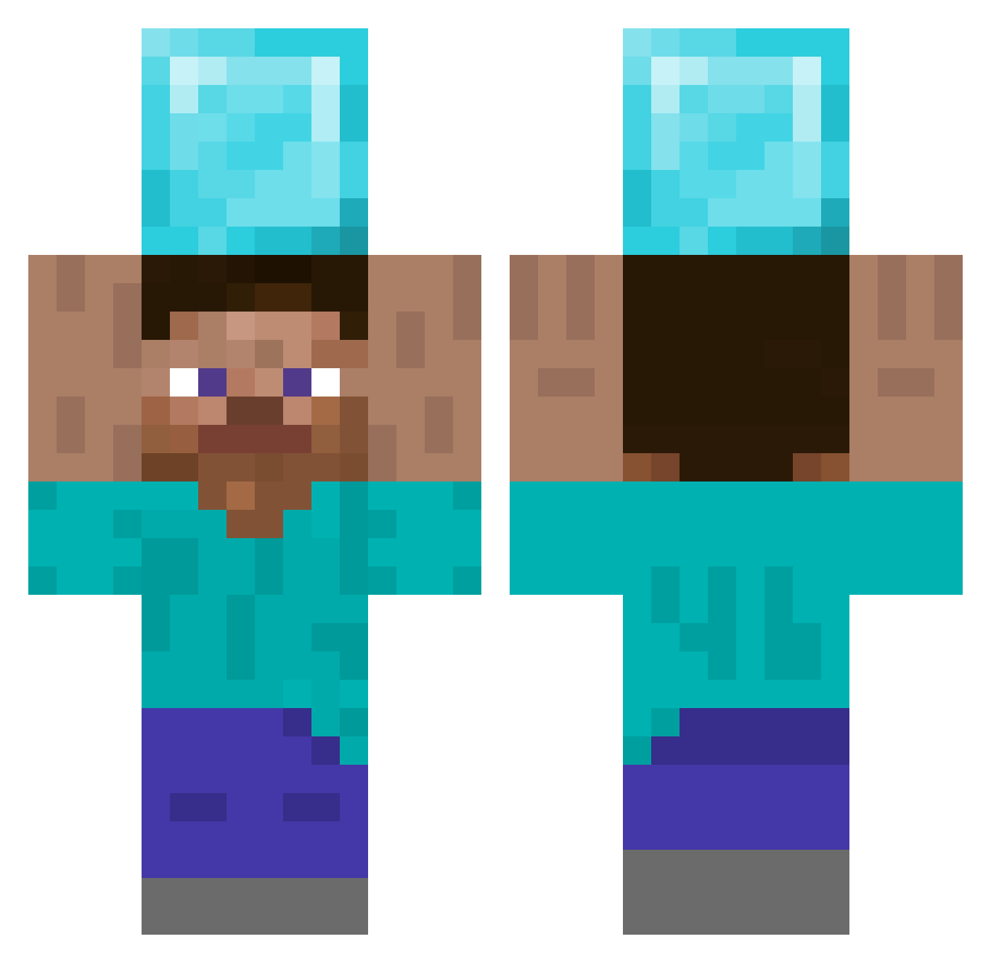 Lasayooo Minecraft skin, front and back view