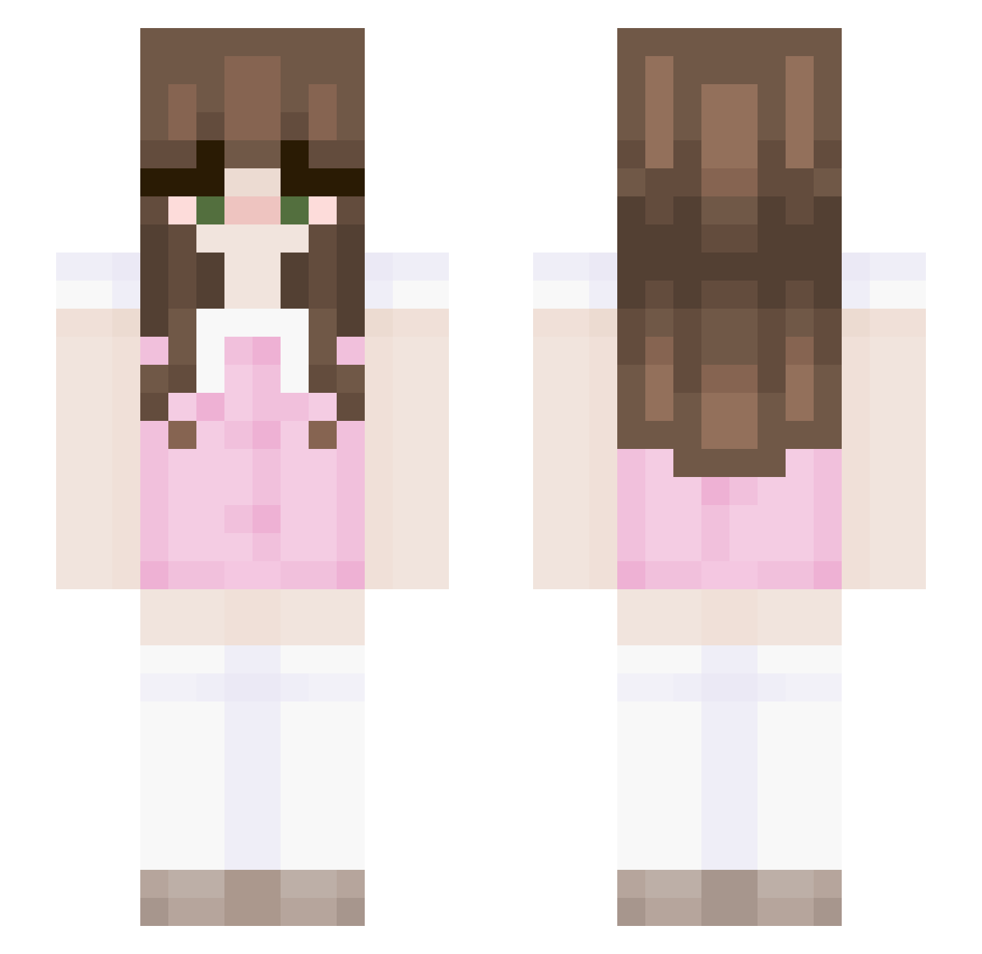 bitebun Minecraft skin, front and back view