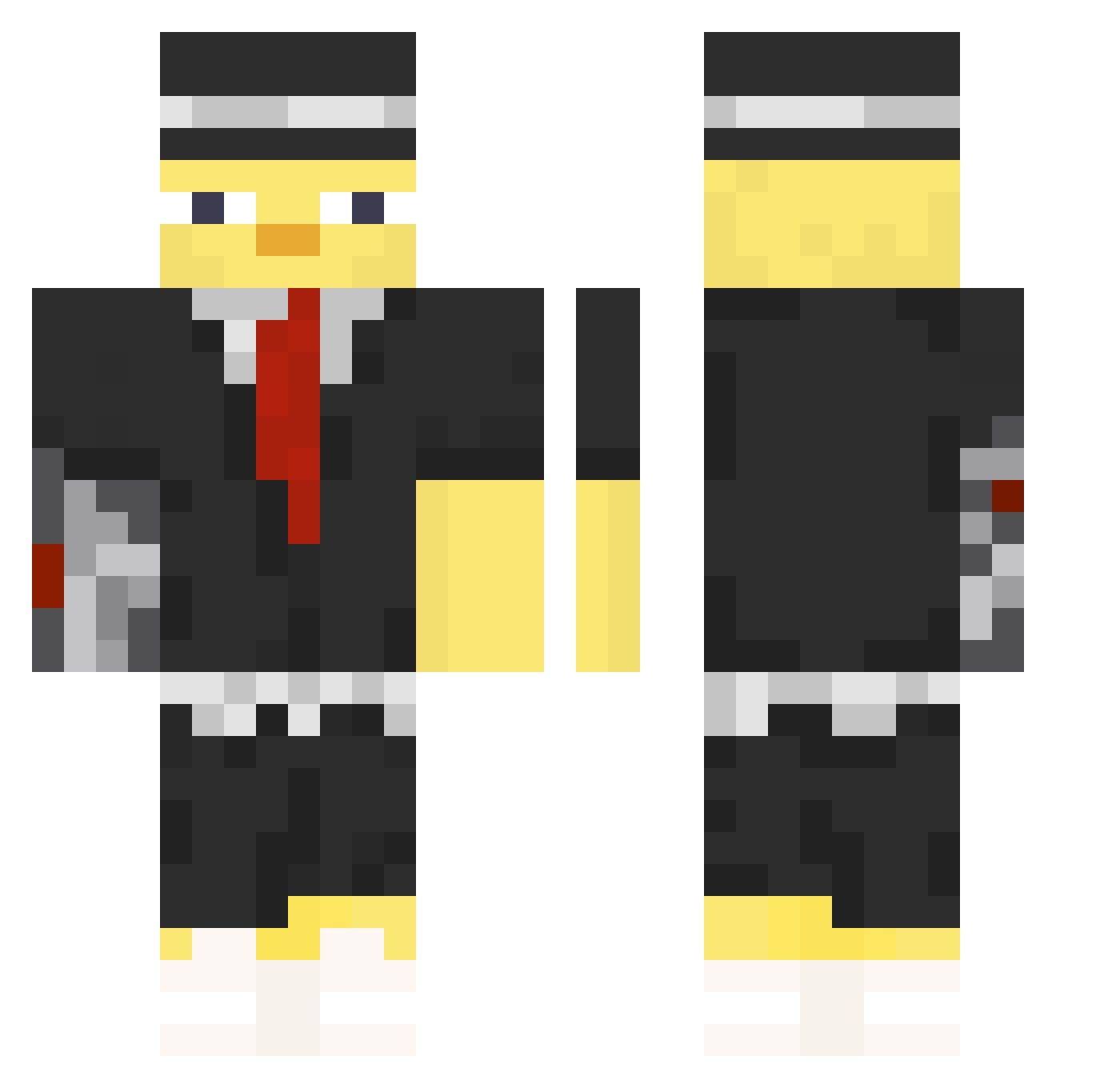 mikoesr Minecraft skin, front and back view