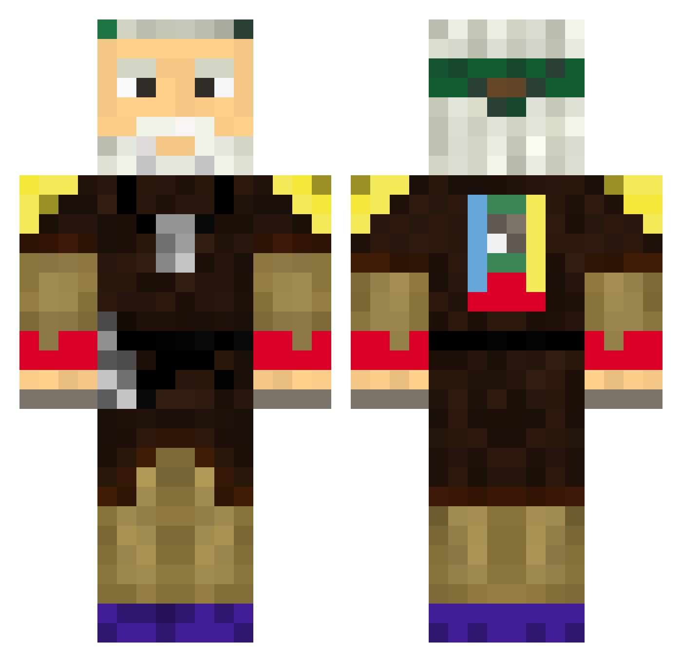 MasterSteve101 Minecraft skin, front and back view
