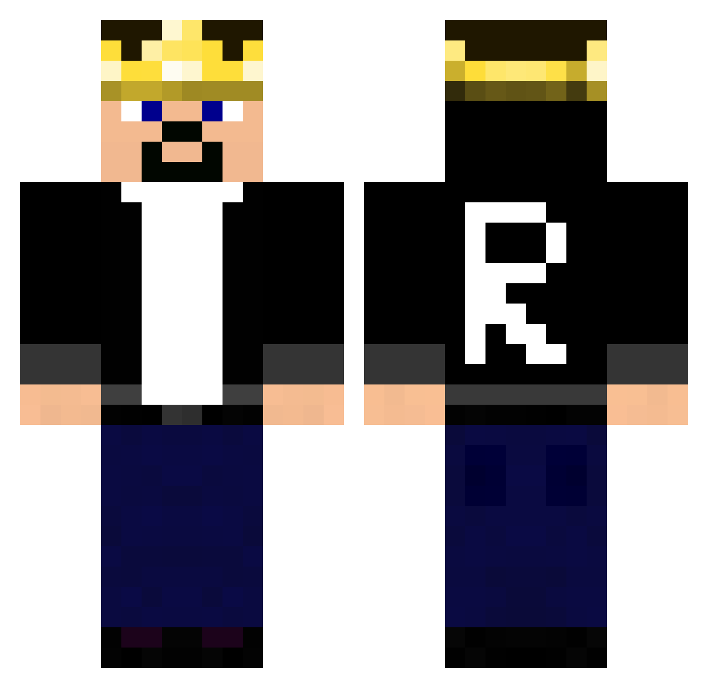 Townies Minecraft skin, front and back view