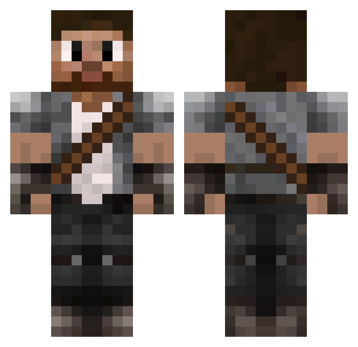 Malkvch Minecraft skin, front and back view