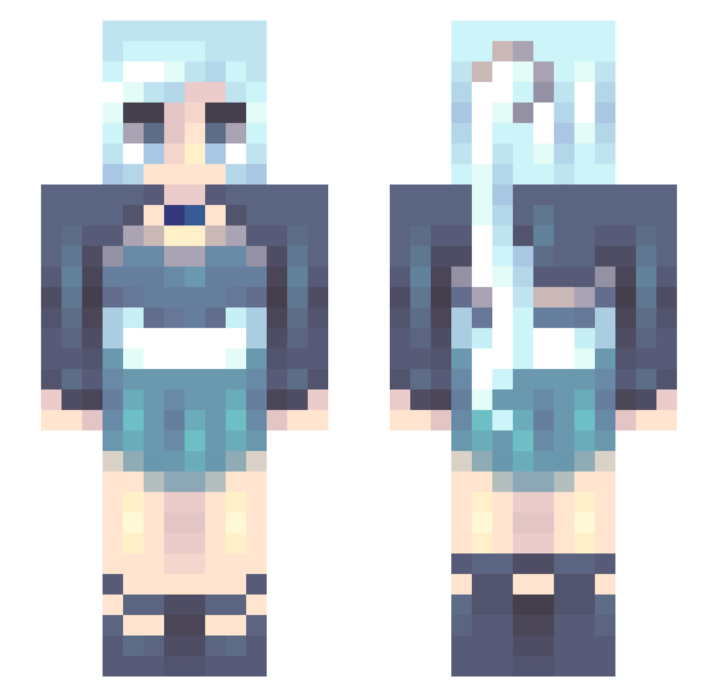 Minty_Murderer Minecraft skin, front and back view