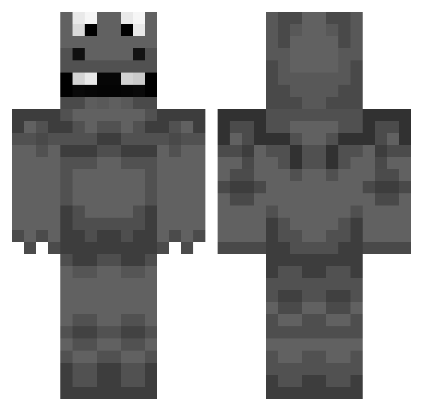 Hollow Minecraft skin, front and back view