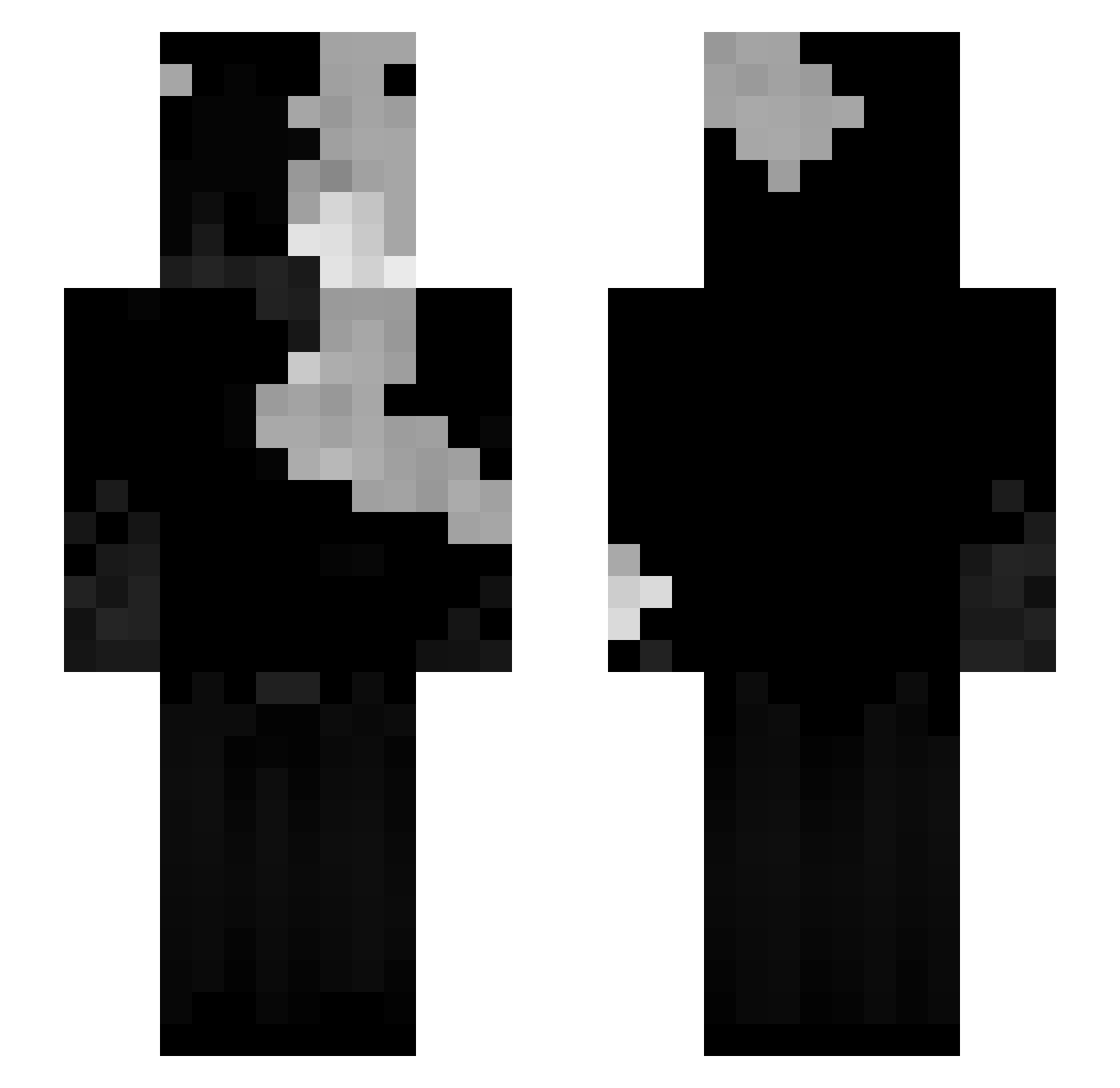 Vilkkuhh Minecraft skin, front and back view