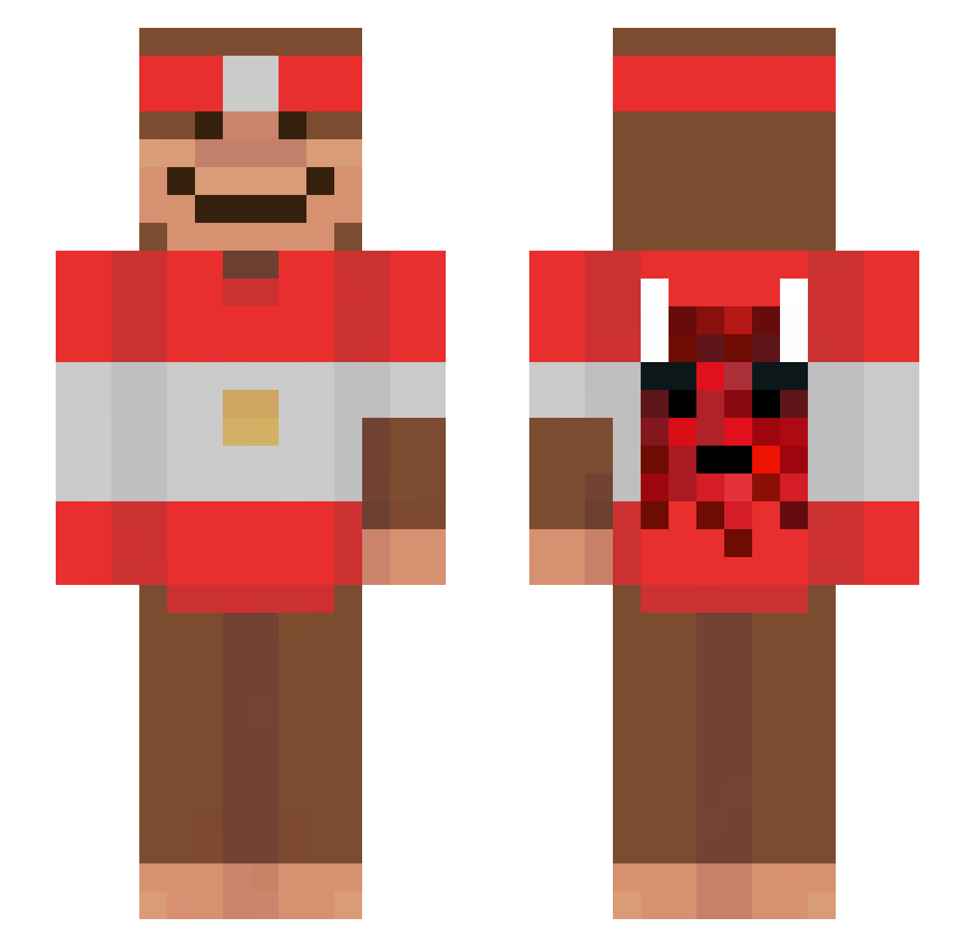 V3ID Minecraft skin, front and back view