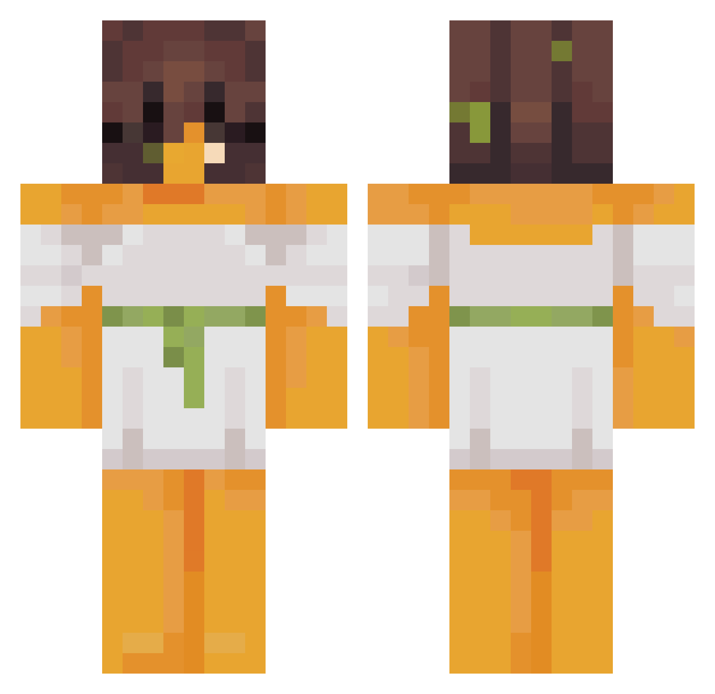 plainotes Minecraft skin, front and back view