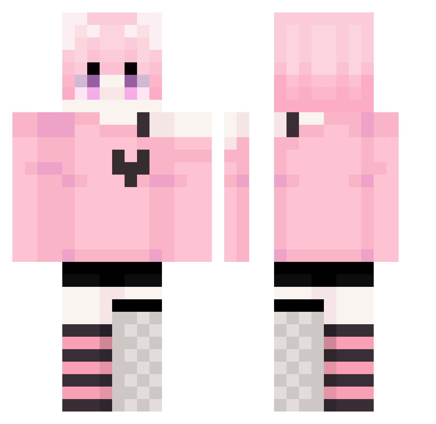 Miksoneeku Minecraft skin, front and back view