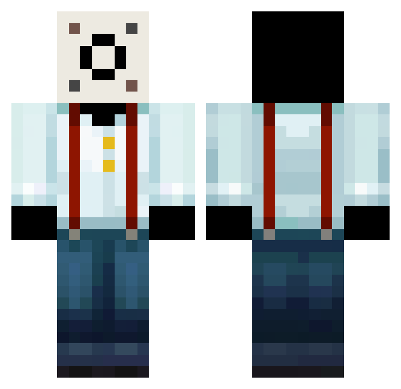 TheCard0 Minecraft skin, front and back view