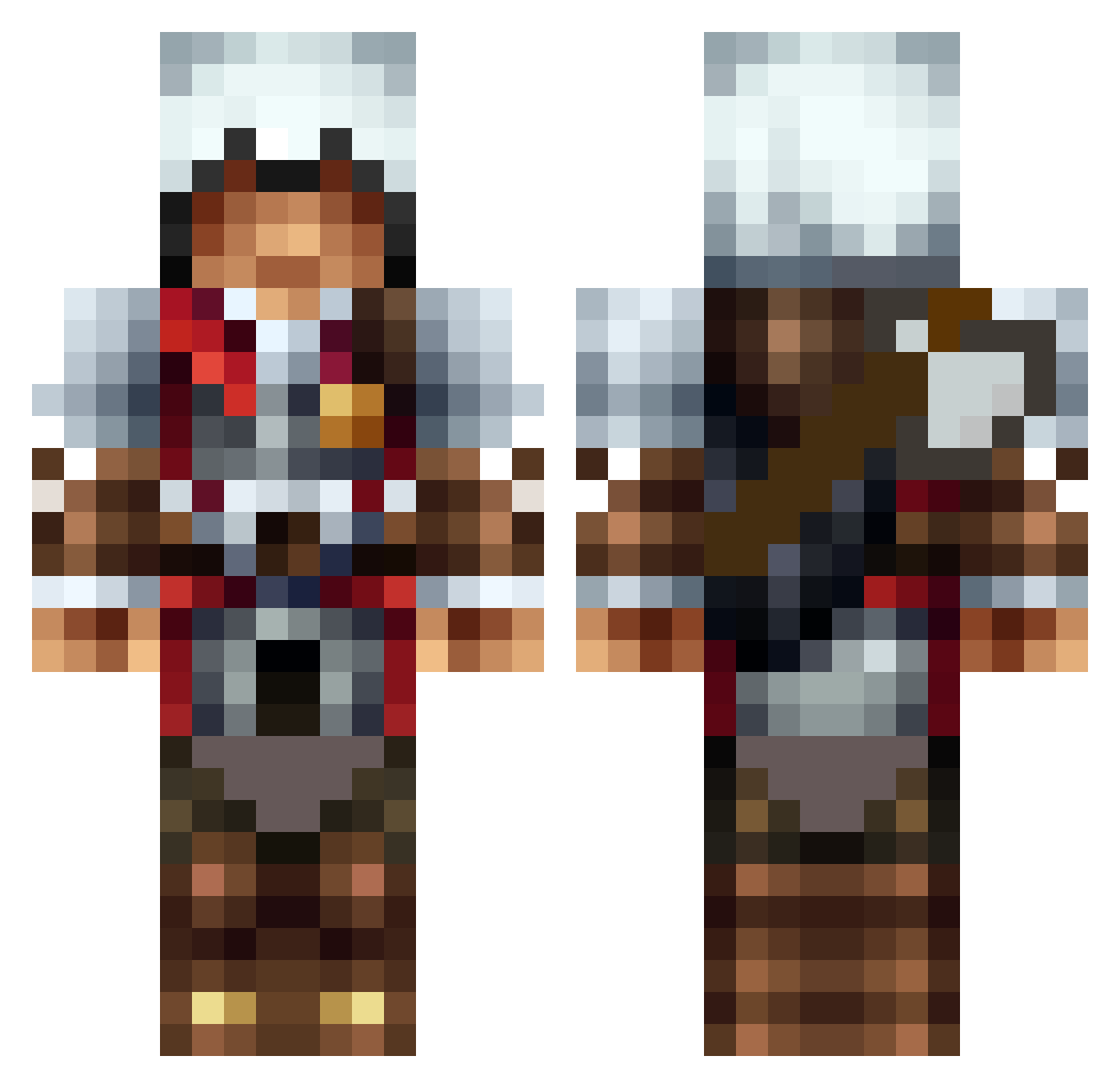 xCreeperAssasin Minecraft skin, front and back view