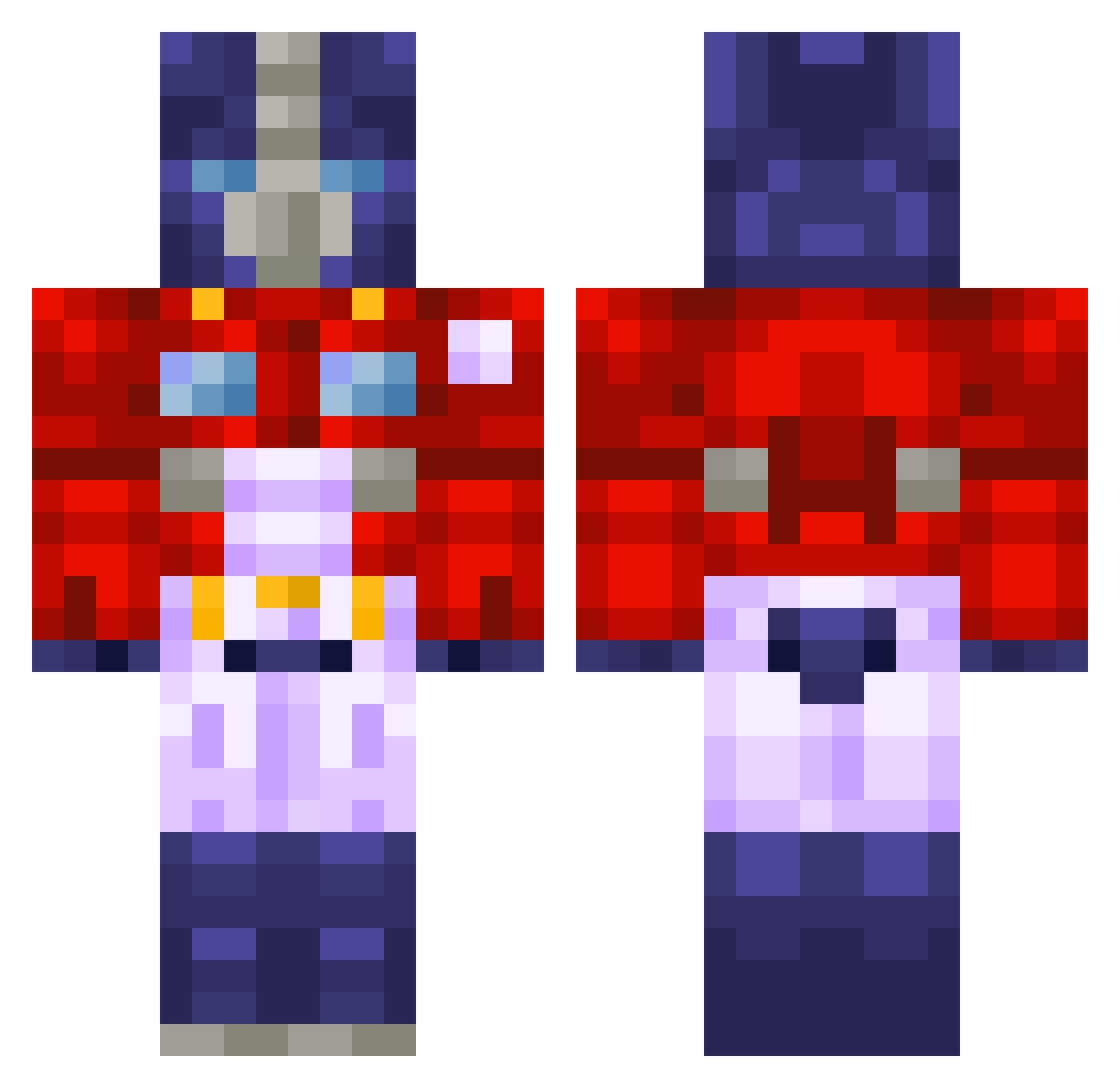 lourdy Minecraft skin, front and back view