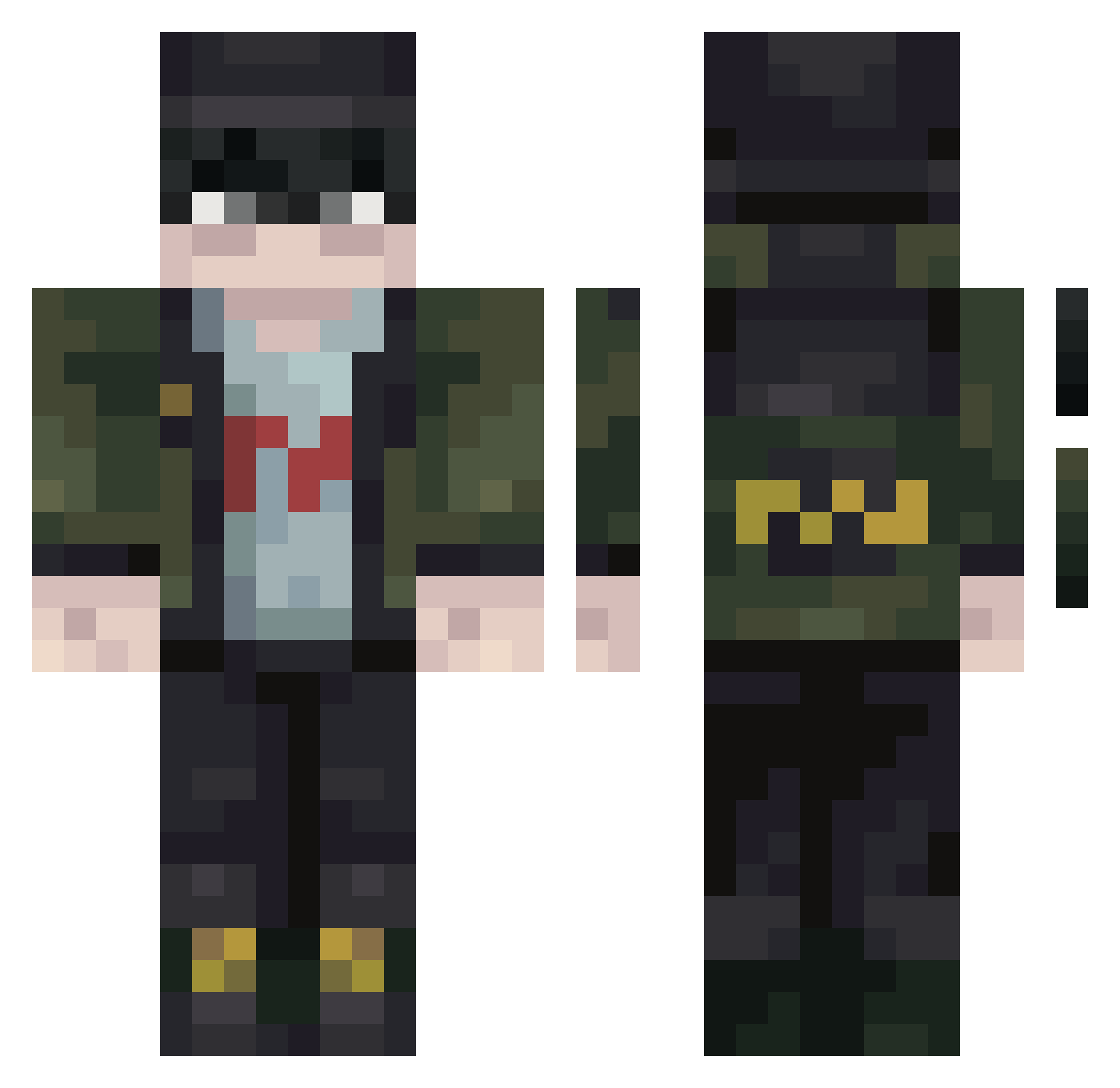 CrackCowboy Minecraft skin, front and back view