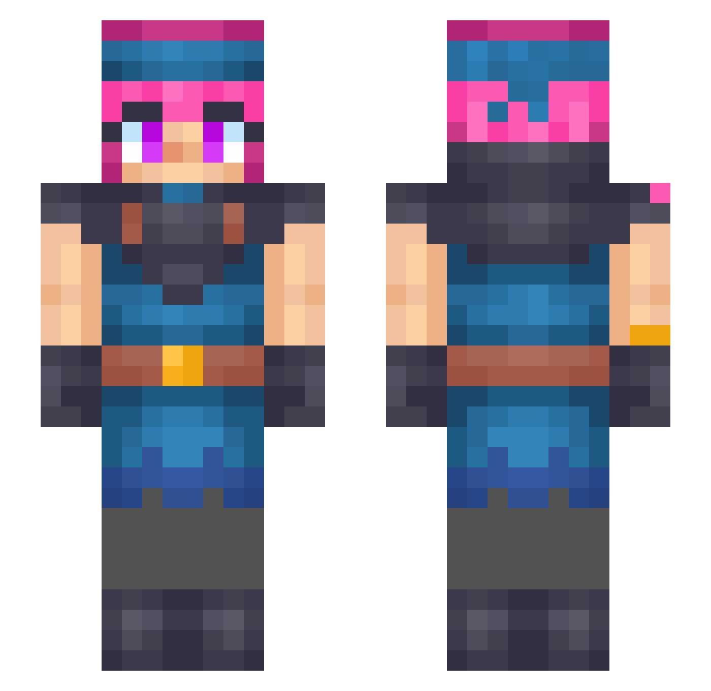 Dudududunsparce Minecraft skin, front and back view