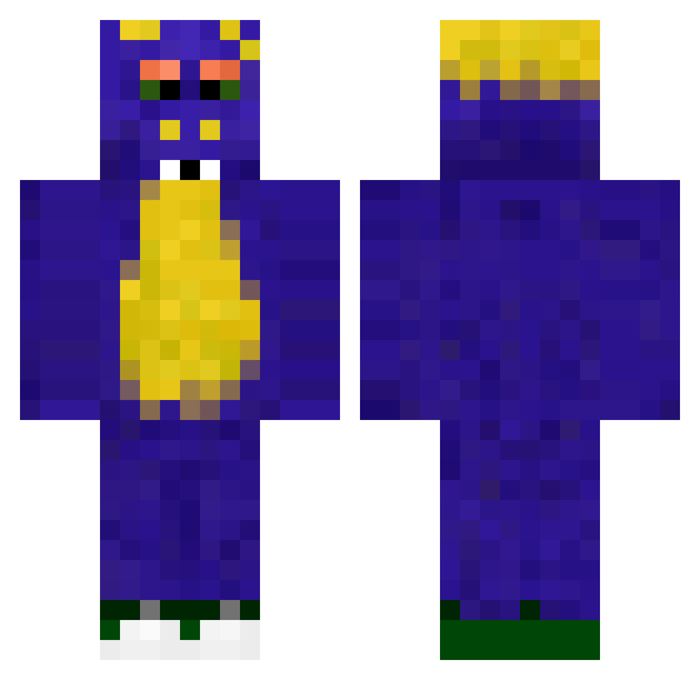 AntiSocial0 Minecraft skin, front and back view