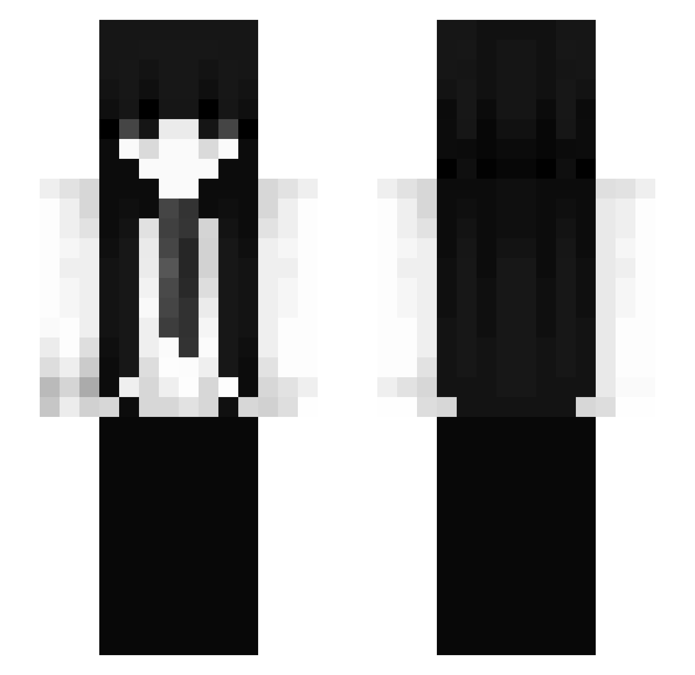 coomu Minecraft skin, front and back view
