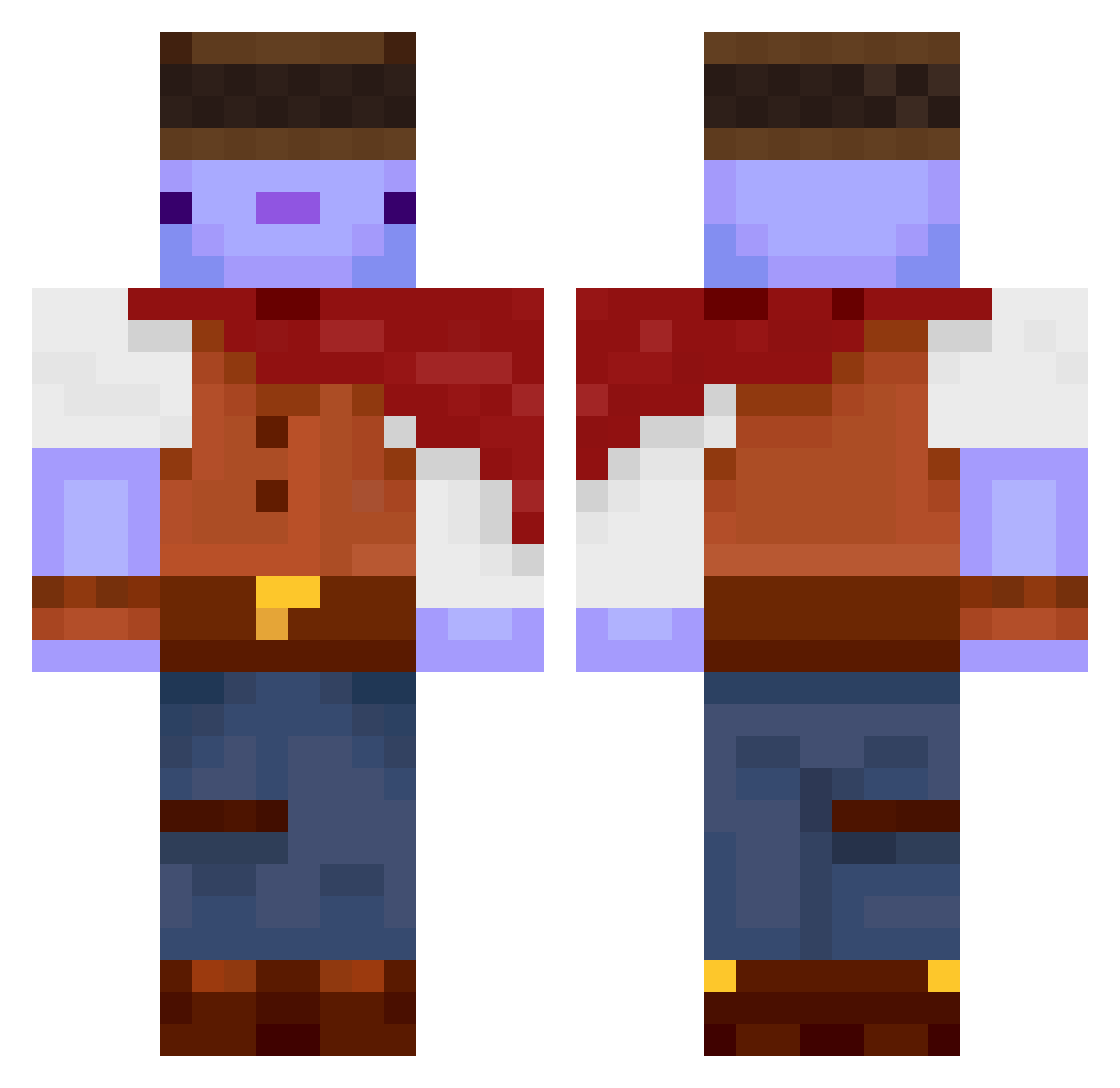 C1xlia Minecraft skin, front and back view