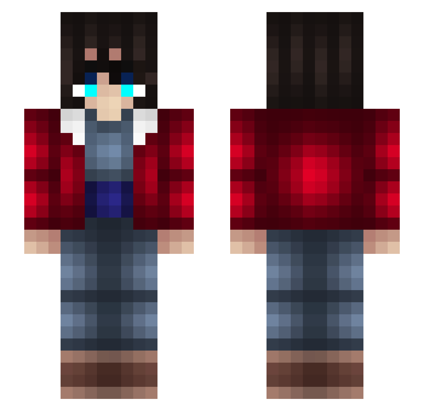 zamodefender Minecraft skin, front and back view