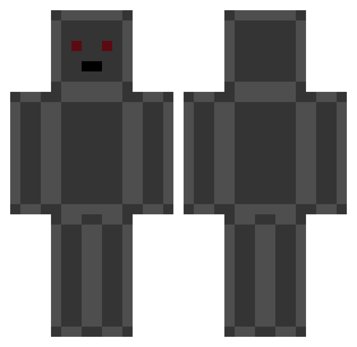 Tapeteee Minecraft skin, front and back view