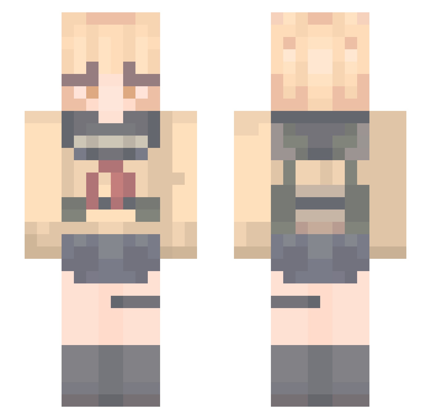 SafiraBF Minecraft skin, front and back view