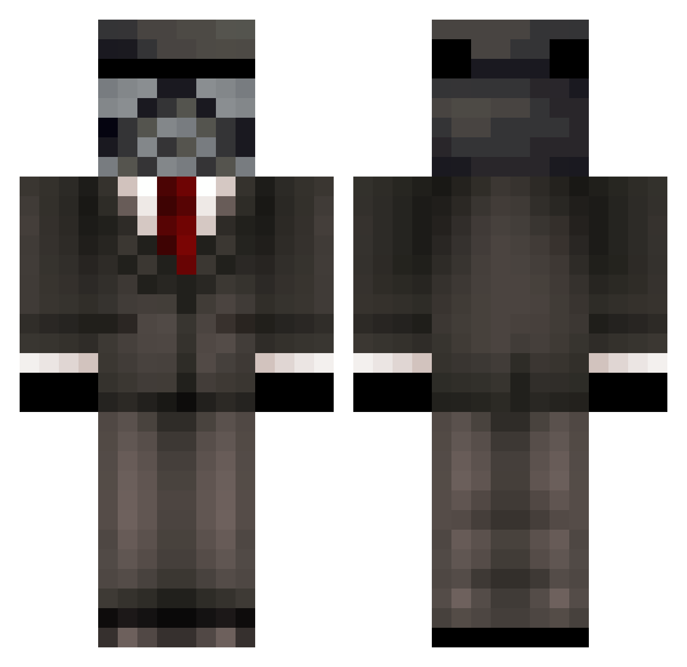 P3trifiedG4mer Minecraft skin, front and back view